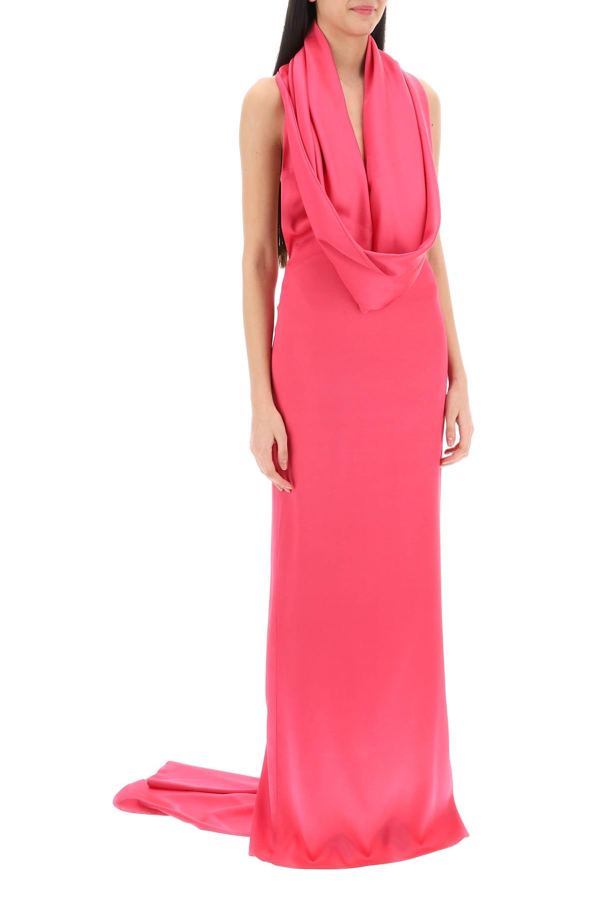 Giuseppe Di Morabito maxi gown with built-in hood