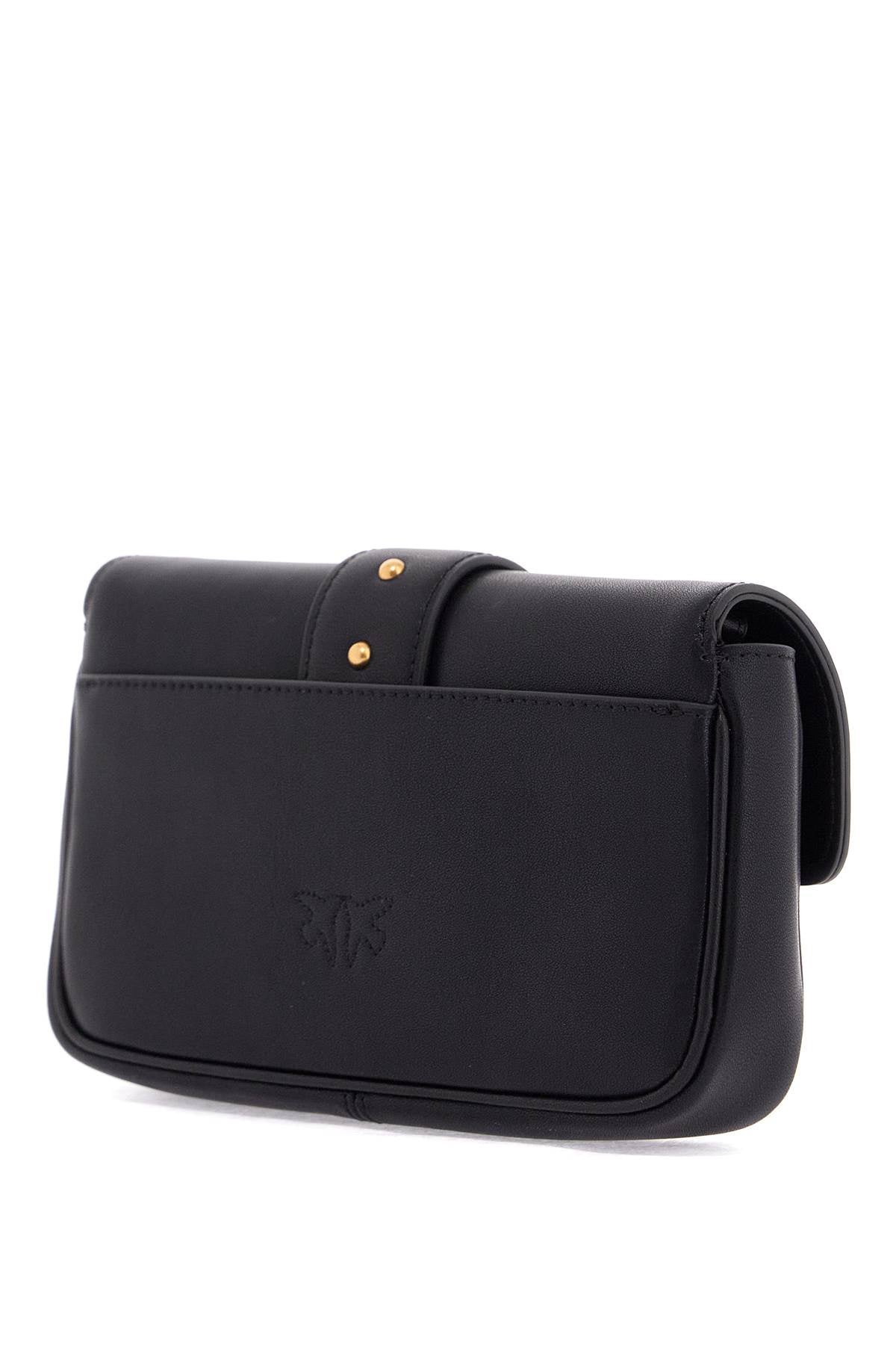 Pinko Love Pocket Simply Crossbody Bag – Black with Golden Strap