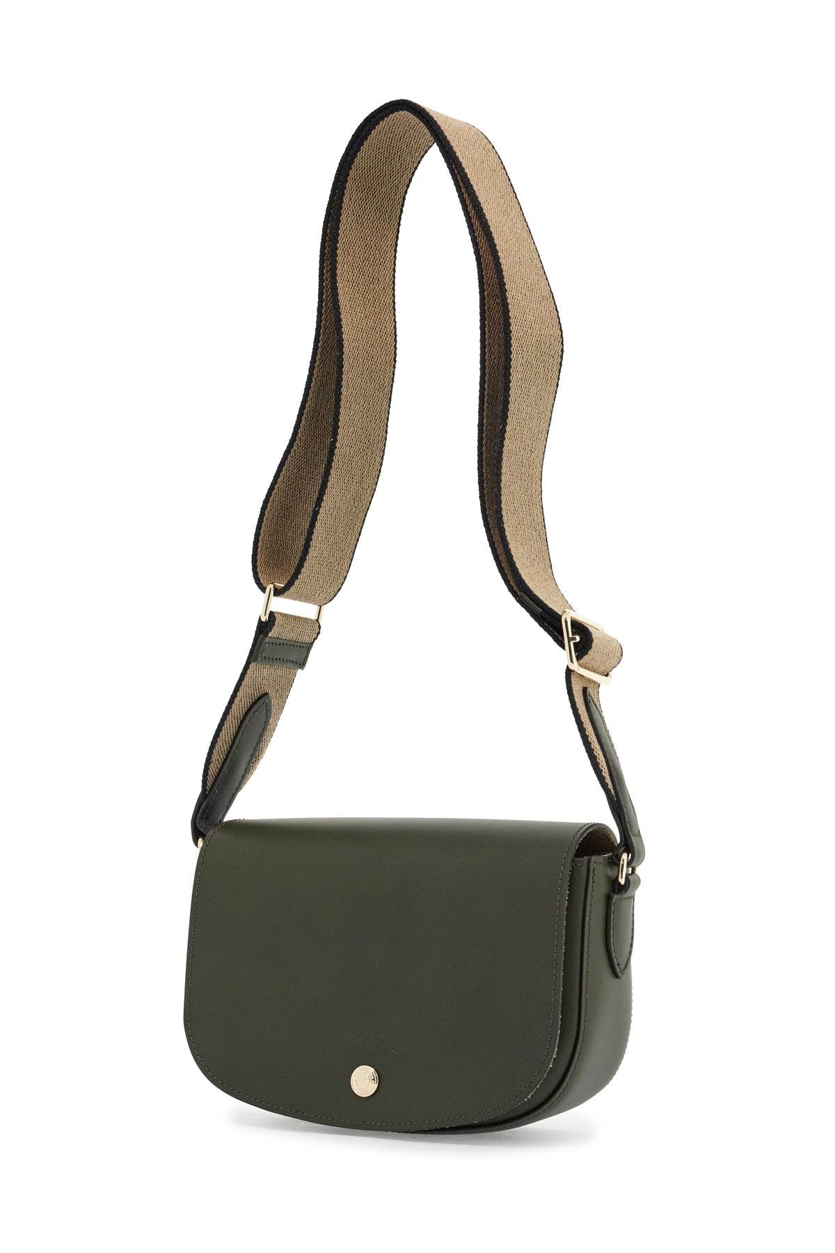 Longchamp khaki leather crossbody bag epure with adjustable strap