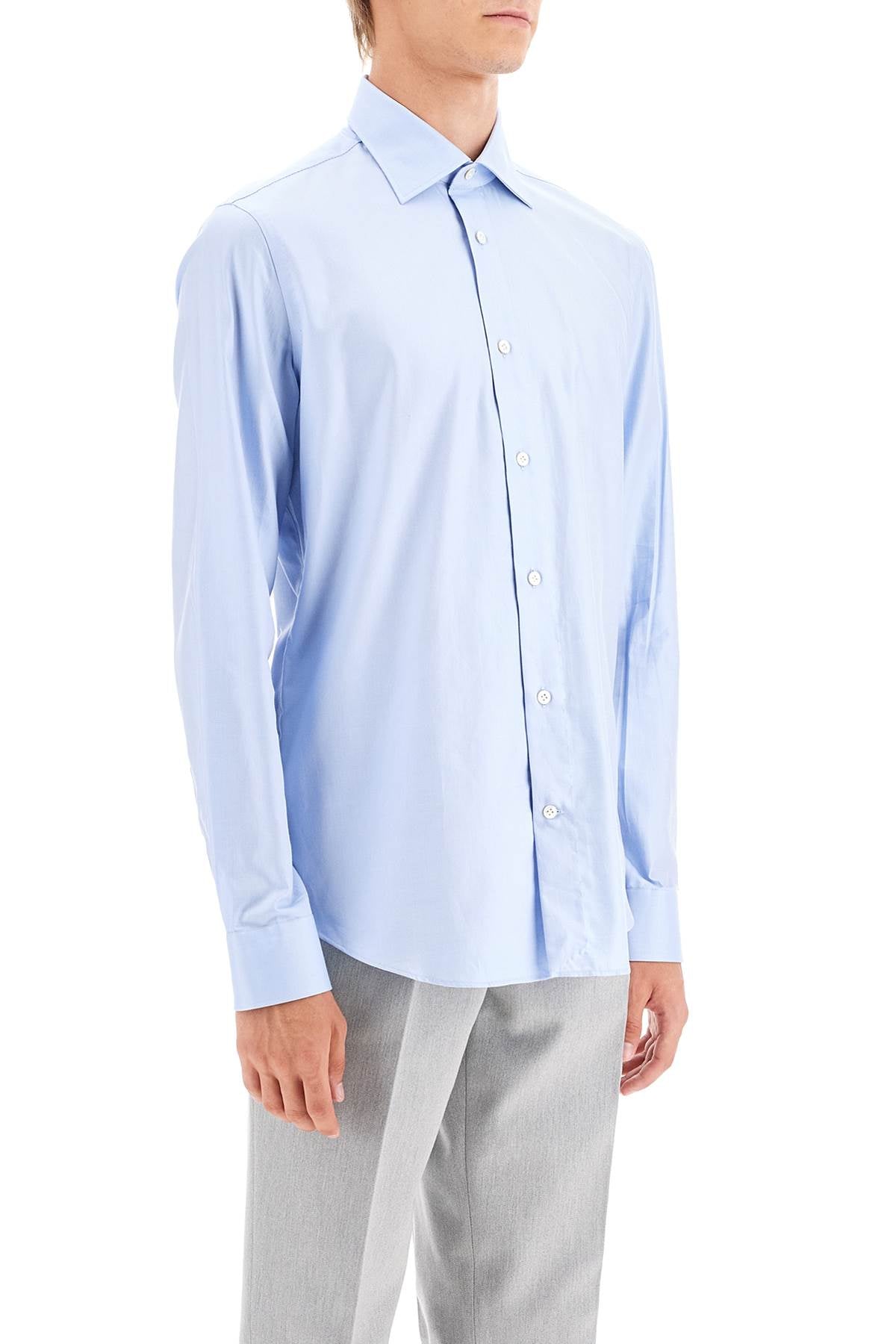 VINCENZO DI RUggIERO slim fit twill shirt for men