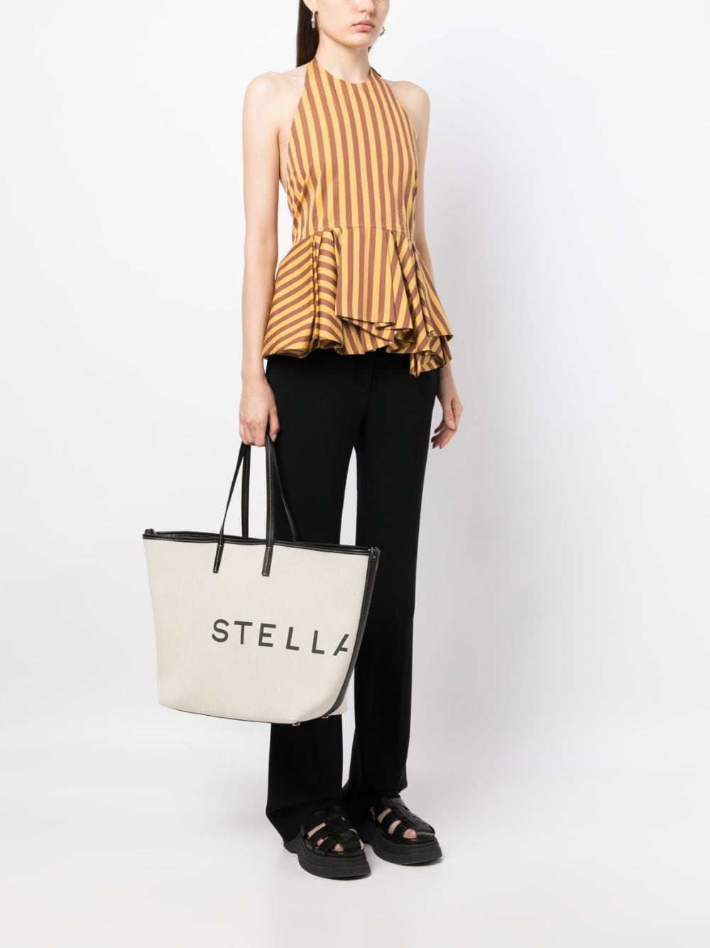 Stella McCartney Logo-Print Cotton Tote Bag - Beige