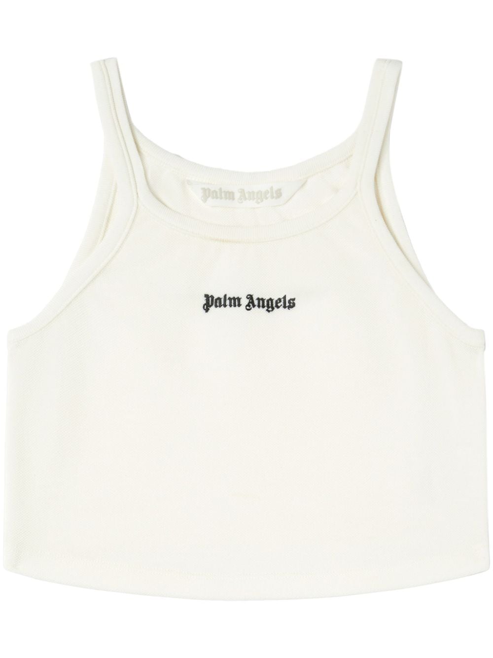 Palm Angels Cropped Logo Tank Top – Off-White