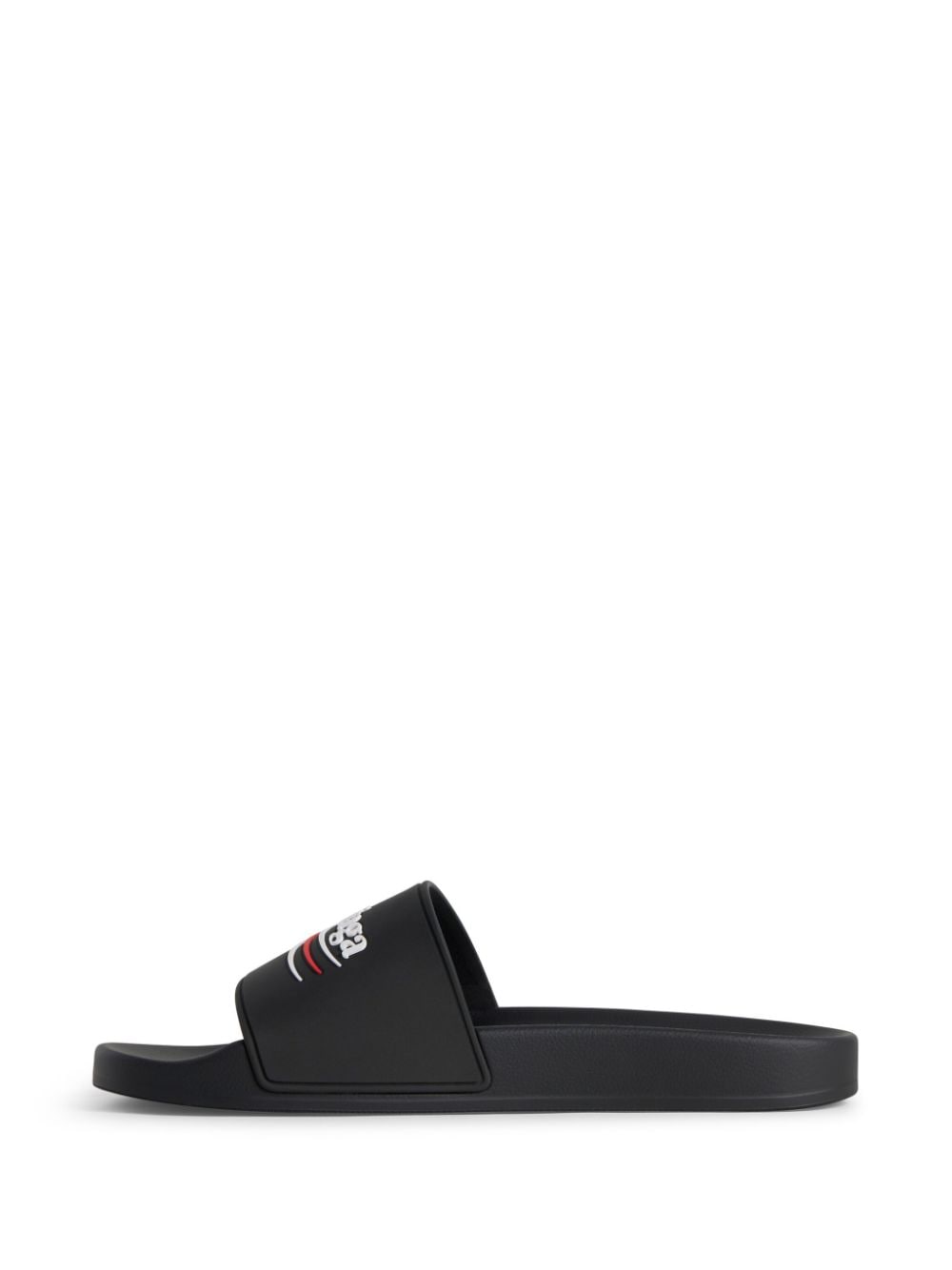 Balenciaga Logo Embossed Slide Sandals – Black