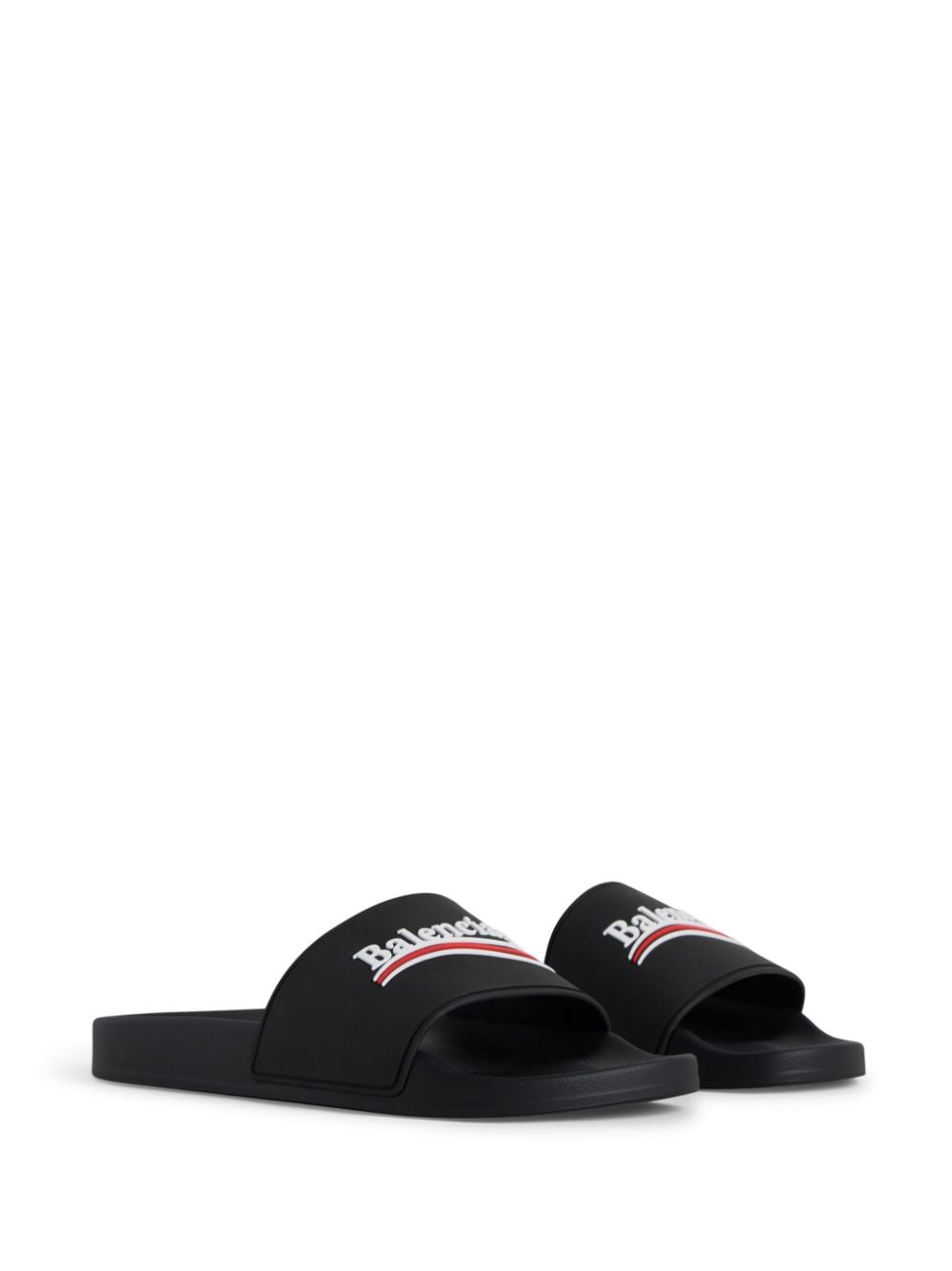 Balenciaga Logo Embossed Slide Sandals – Black