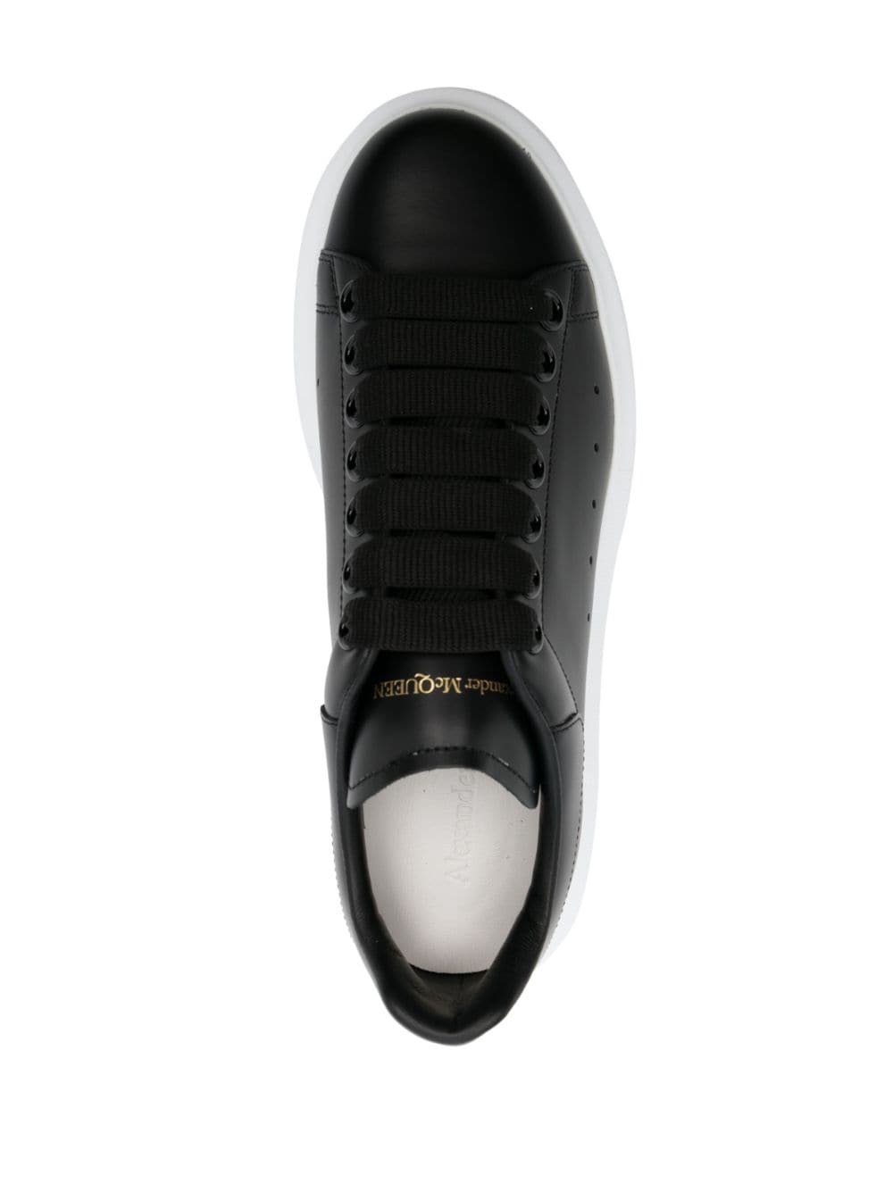 Alexander McQueen Black Leather Oversized Low-Top Sneakers