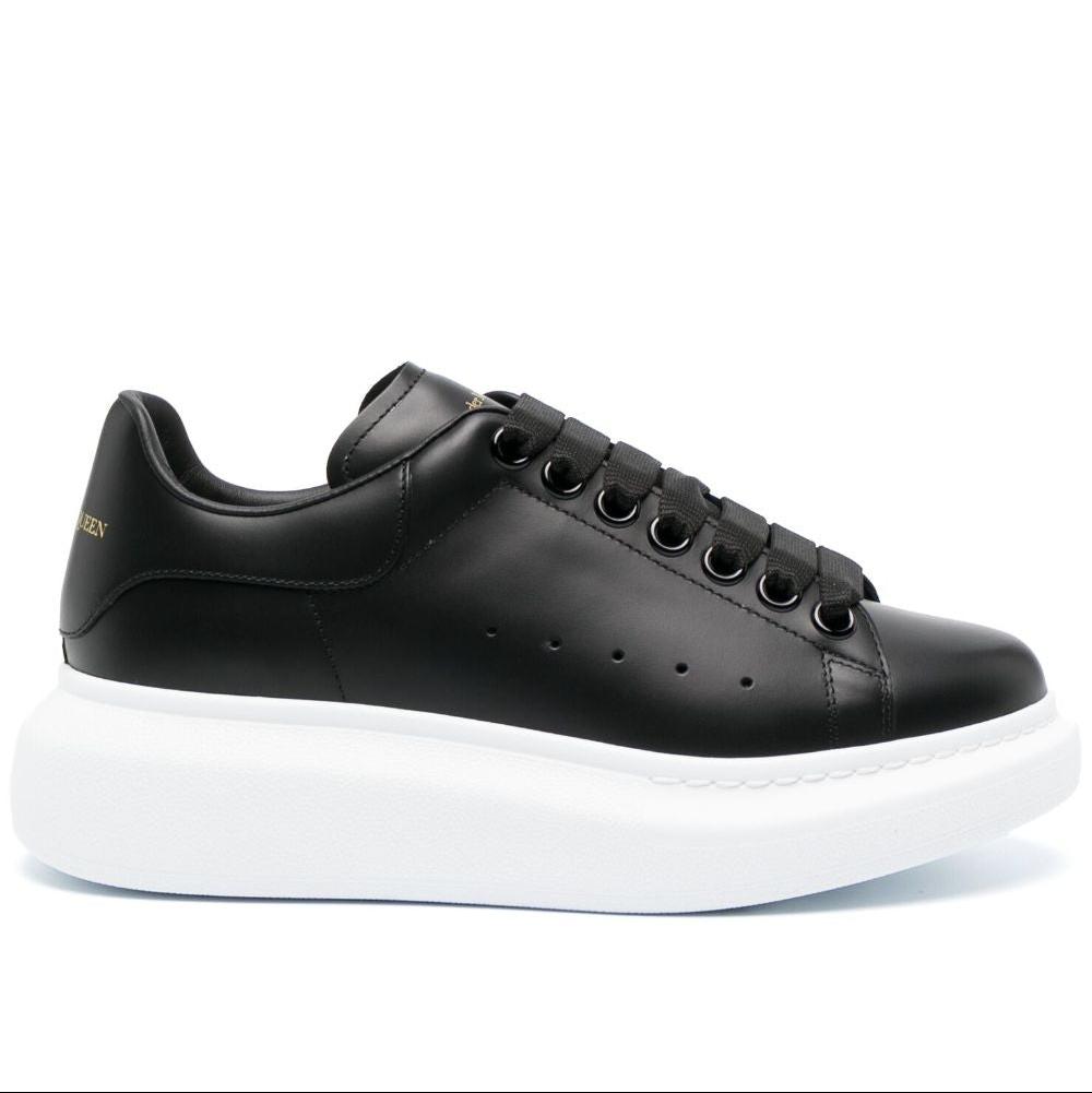 Alexander McQueen Black Leather Oversized Low-Top Sneakers