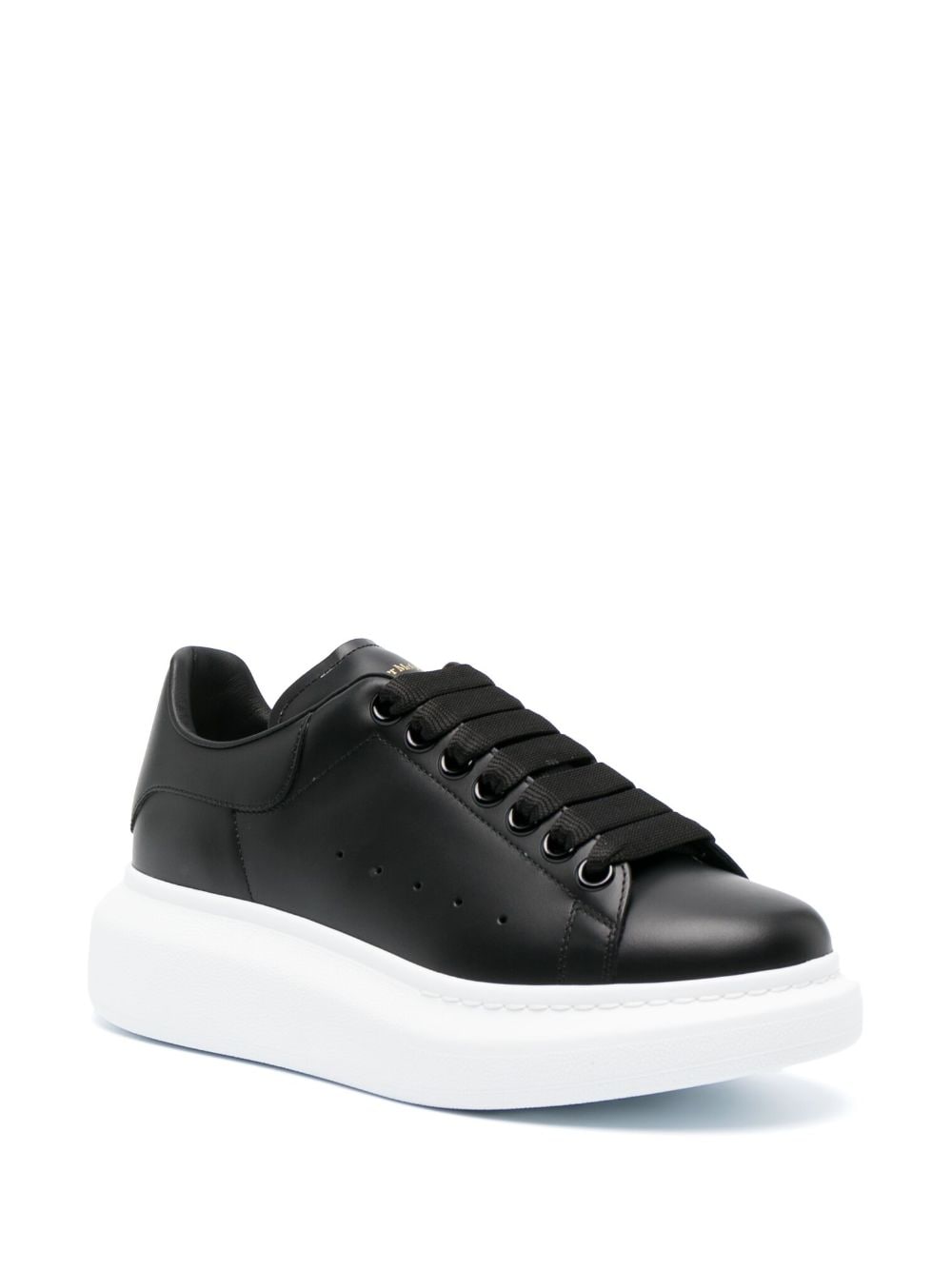 Alexander McQueen Black Leather Oversized Low-Top Sneakers