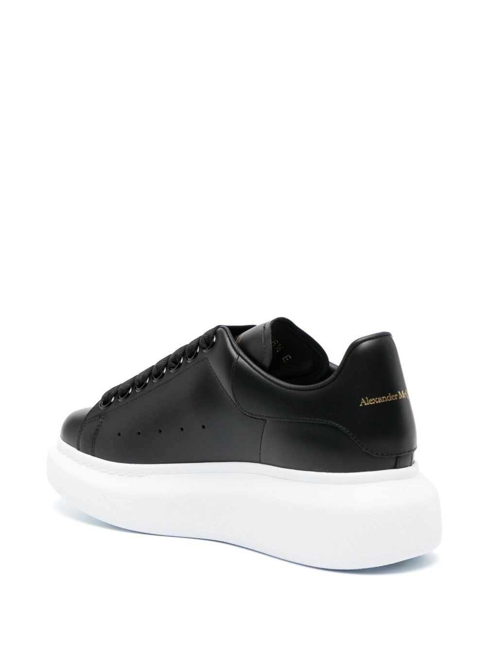 Alexander McQueen Black Leather Oversized Low-Top Sneakers