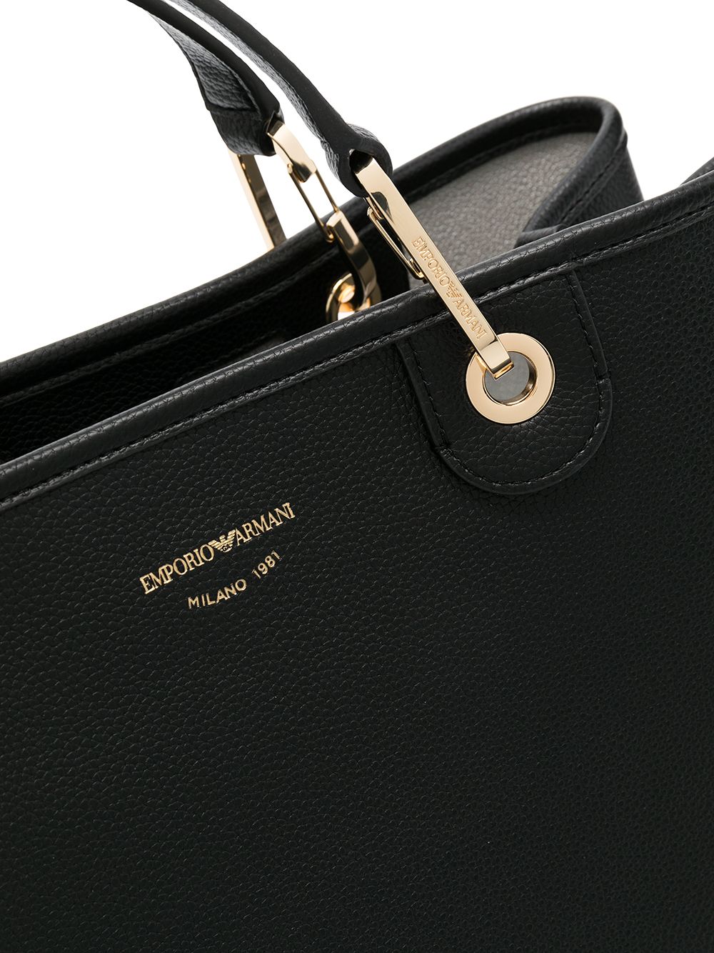 Emporio Armani Capsule Tote Bag – Black with Gold Details