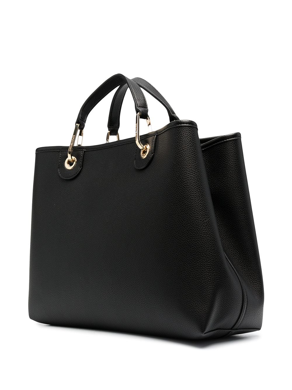 Emporio Armani Capsule Tote Bag – Black with Gold Details