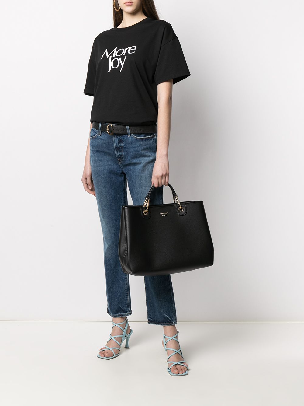 Emporio Armani Capsule Tote Bag – Black with Gold Details