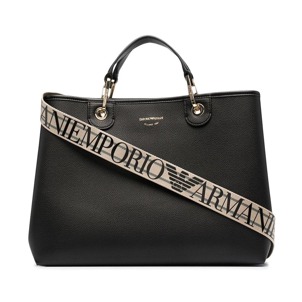 Emporio Armani Capsule Tote Bag – Black with Gold Details