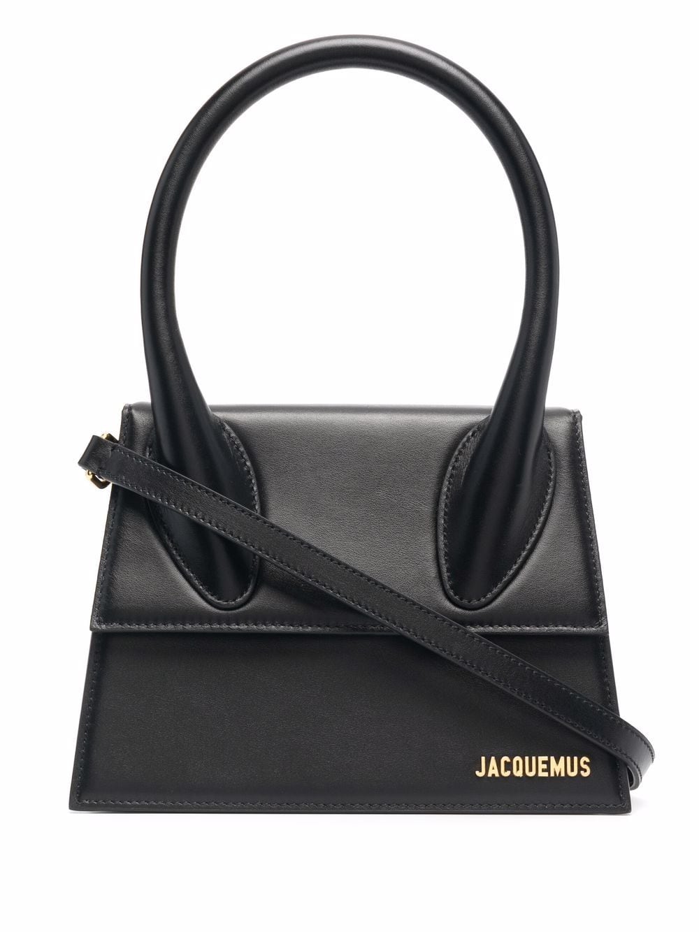 Jacquemus Le Grand Chiquito Tote Bag – Black Leather with Gold Accents