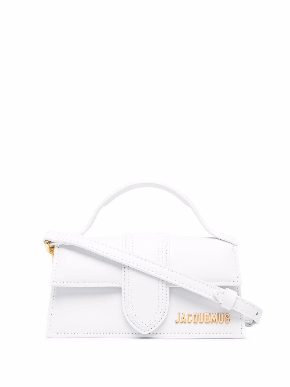 Jacquemus Le Bambino Long Shoulder Bag – White Leather with Gold Details