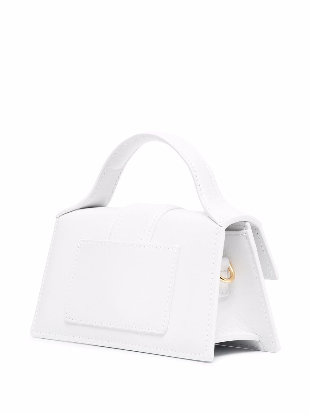 Jacquemus Le Bambino Long Shoulder Bag – White Leather with Gold Details