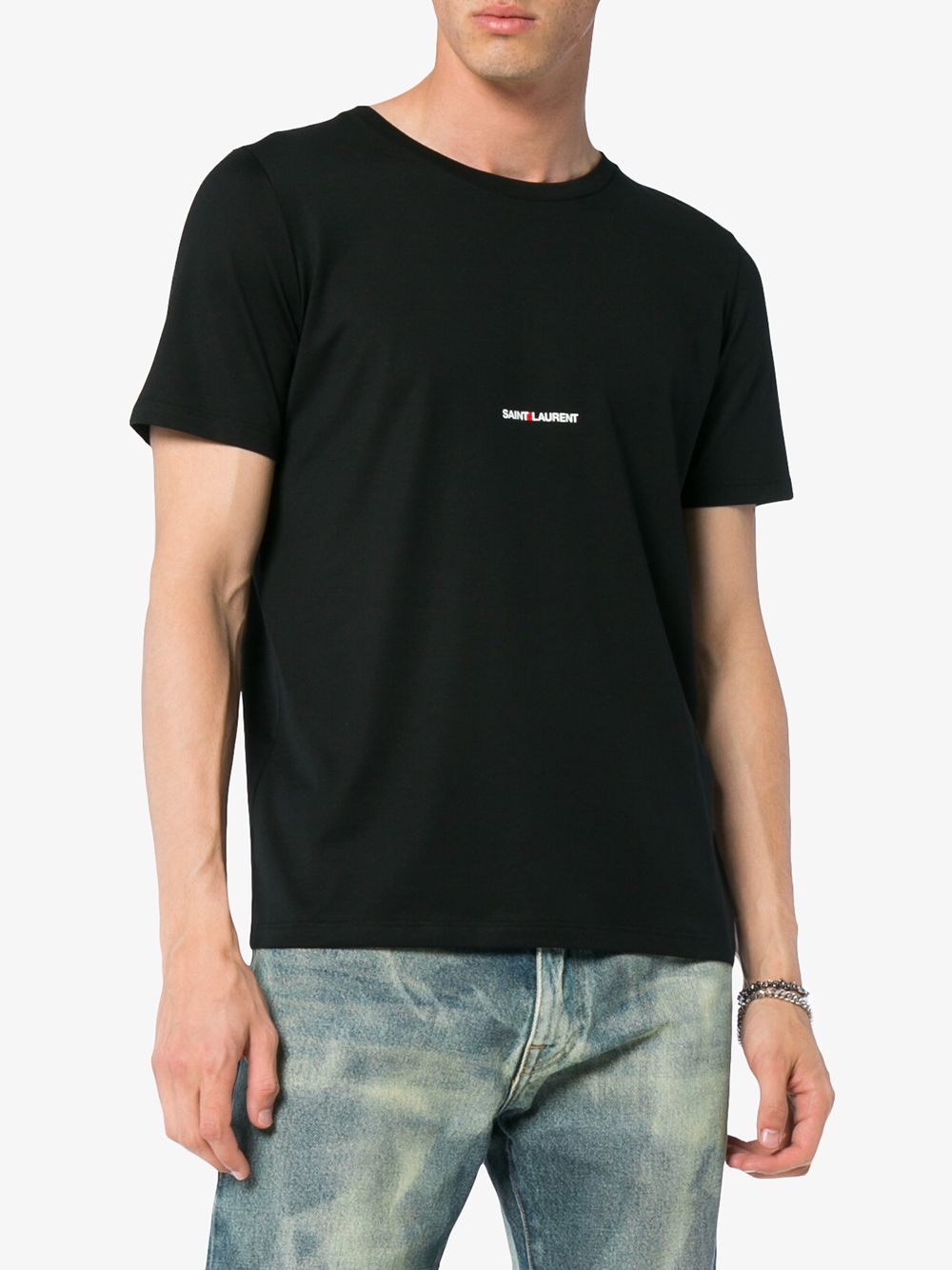 Saint Laurent Logo Print T-Shirt - Black