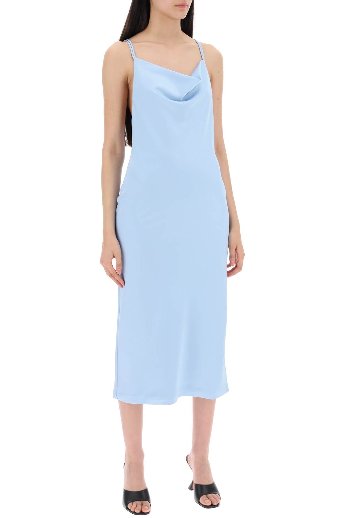 Rotate satin midi slip dress for a