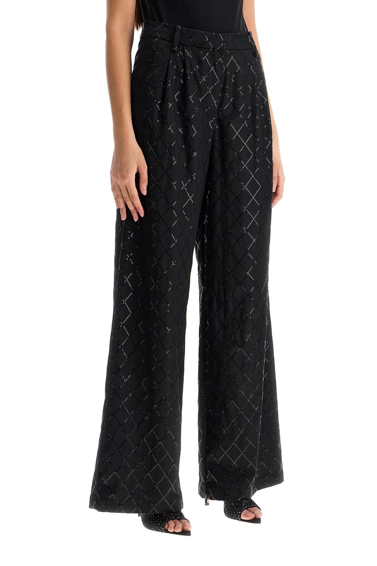 Rotate wide pants with sequins.