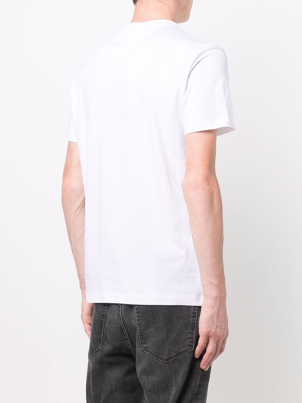 Emporio Armani White Cotton Logo Print T-Shirt