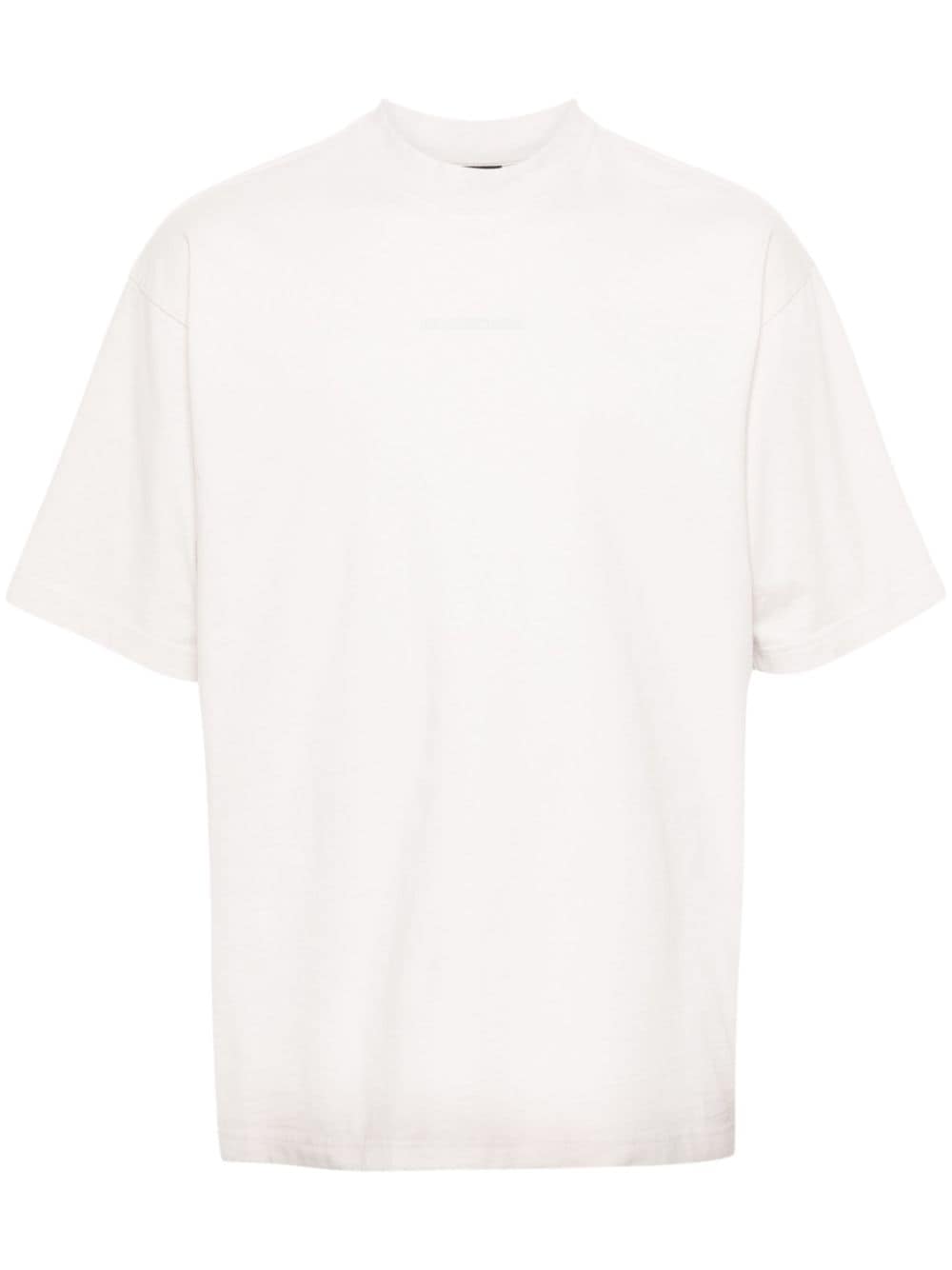 Balenciaga Reflective Logo Cotton T-Shirt – Chalk White