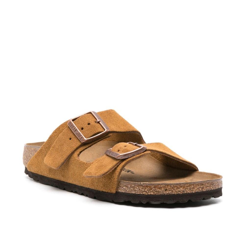 Birkenstock Arizona Leather Sandals in Camel Brown