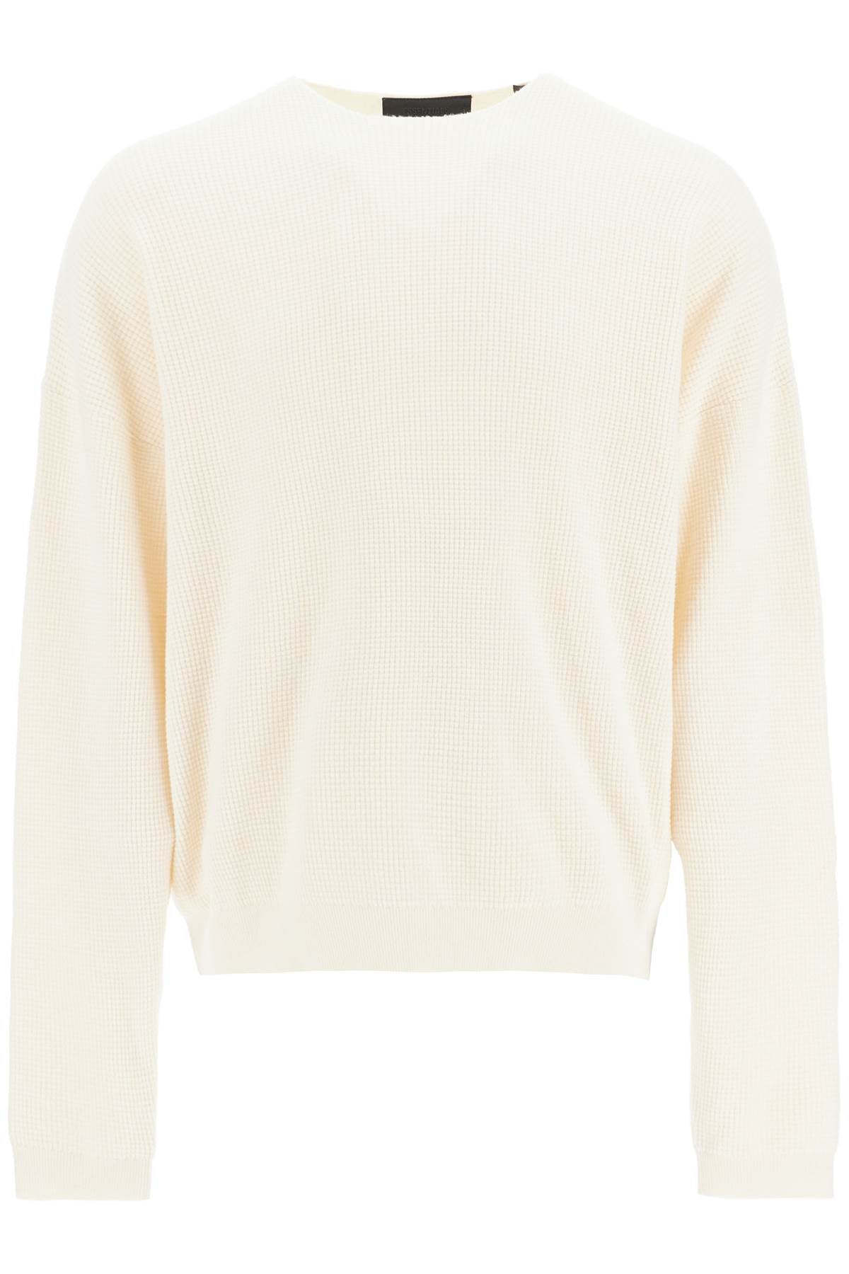 Fear Of God ESSENTIALS Waffle Knit Crewneck Pullover – Off-White