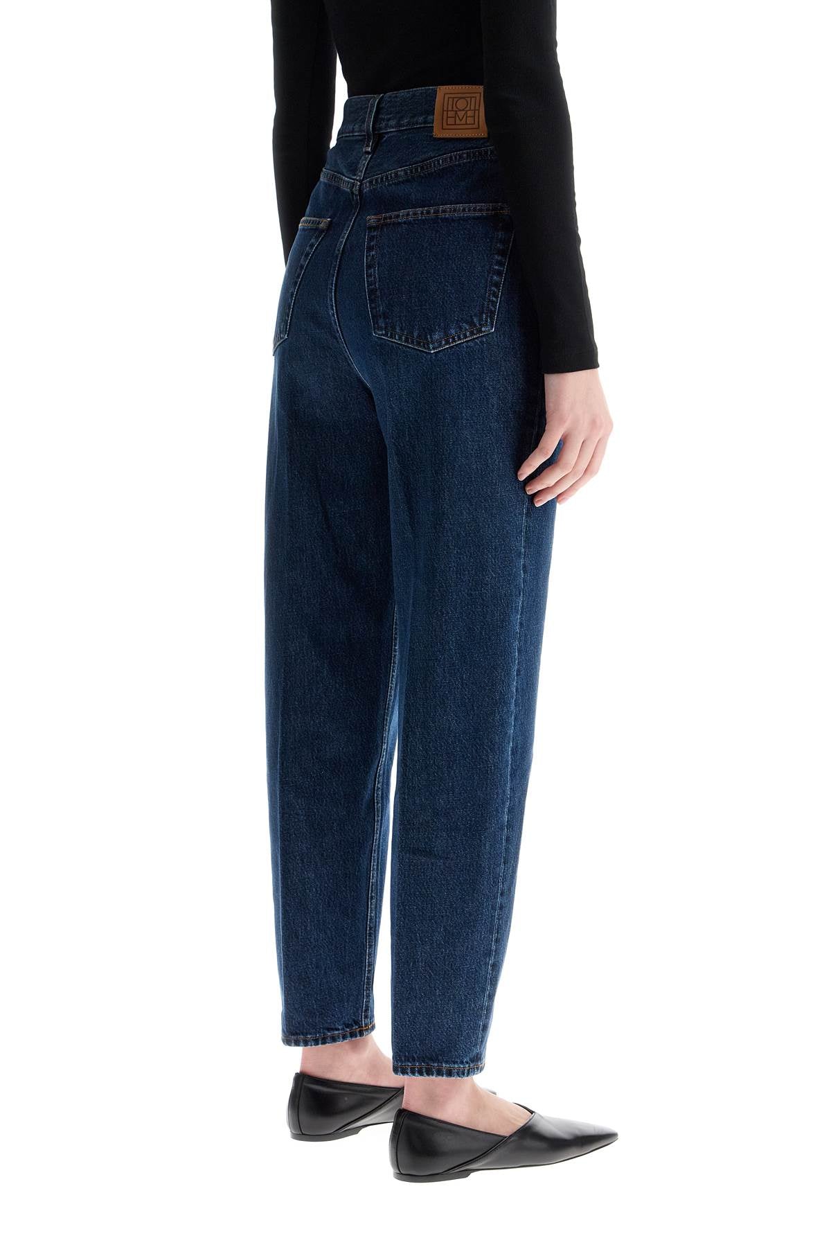 Toteme dark blue organic cotton tapered jeans