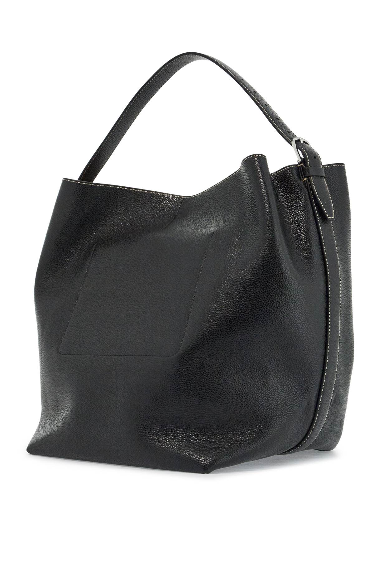 Toteme black calfskin minimalist tote bag with sturdy handle