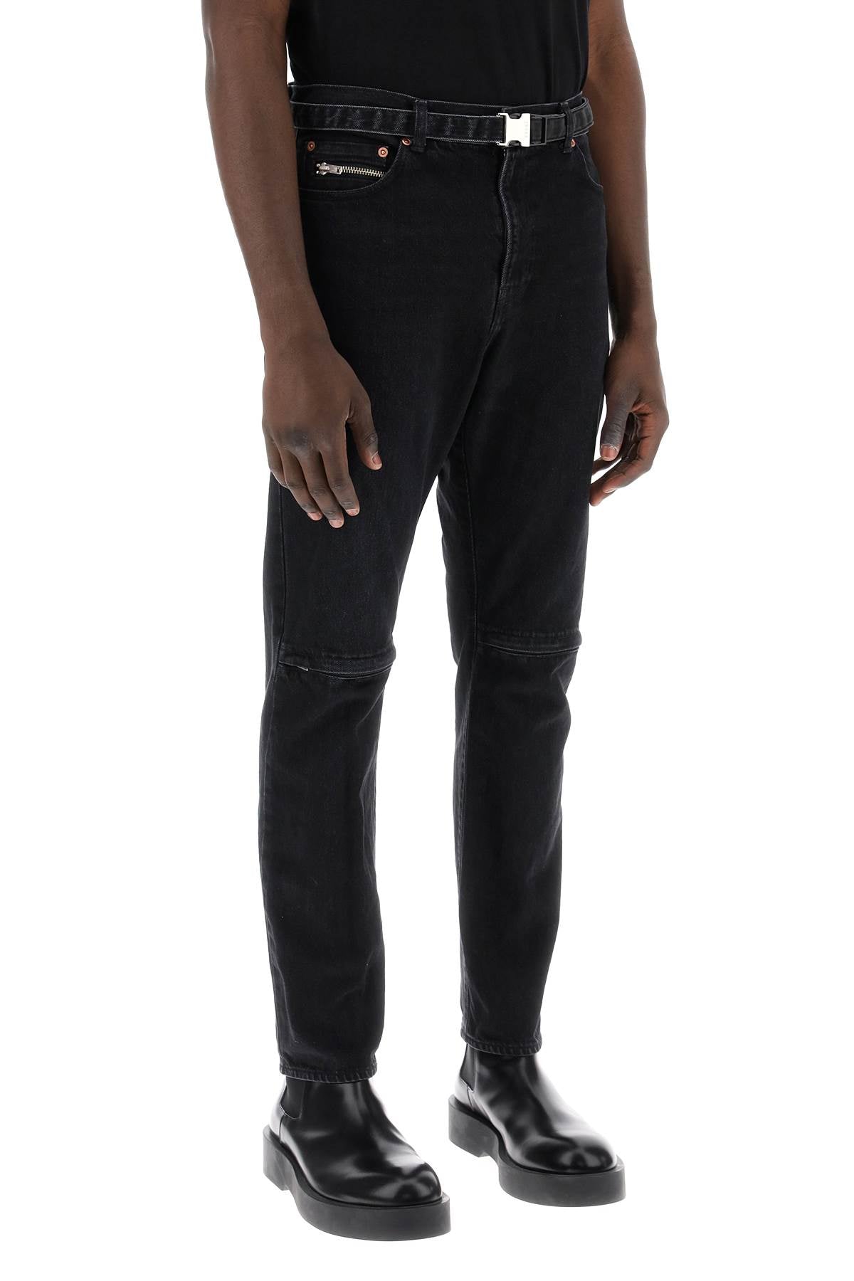 Sacai slim jeans with belt