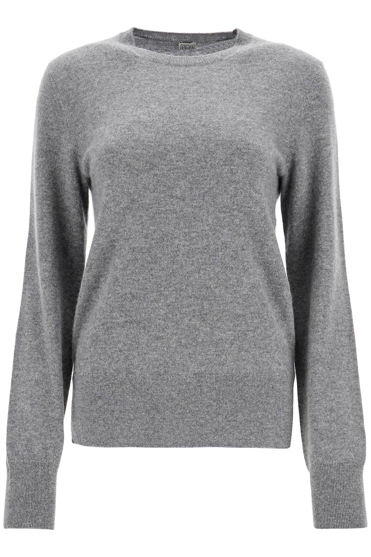 Toteme asymmetrical grey mélange cashmere sweater