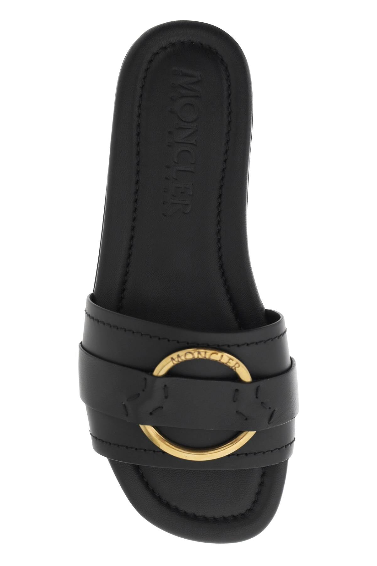 Moncler leather bell slides for