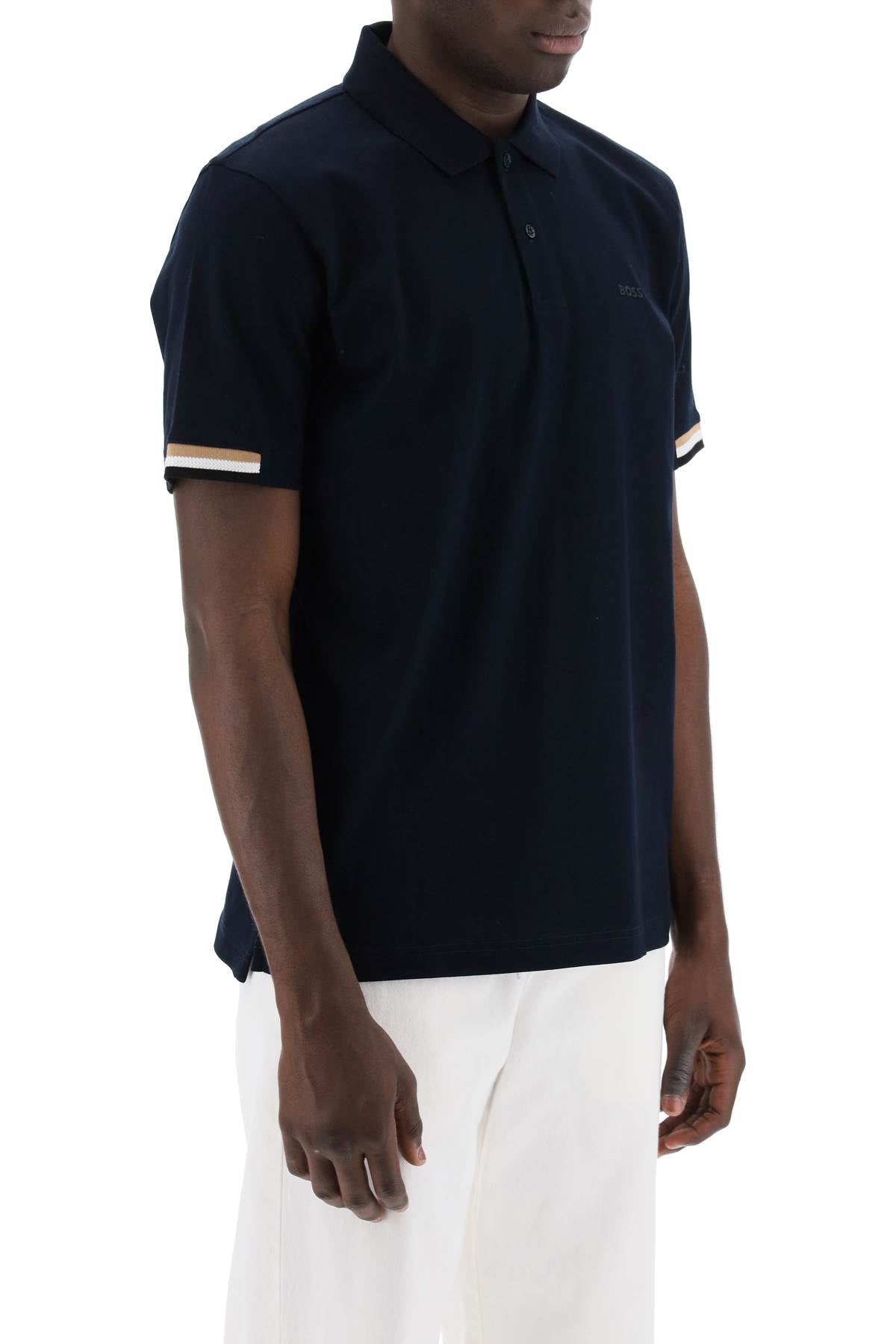 Boss parlay polo shirt with stripe detail