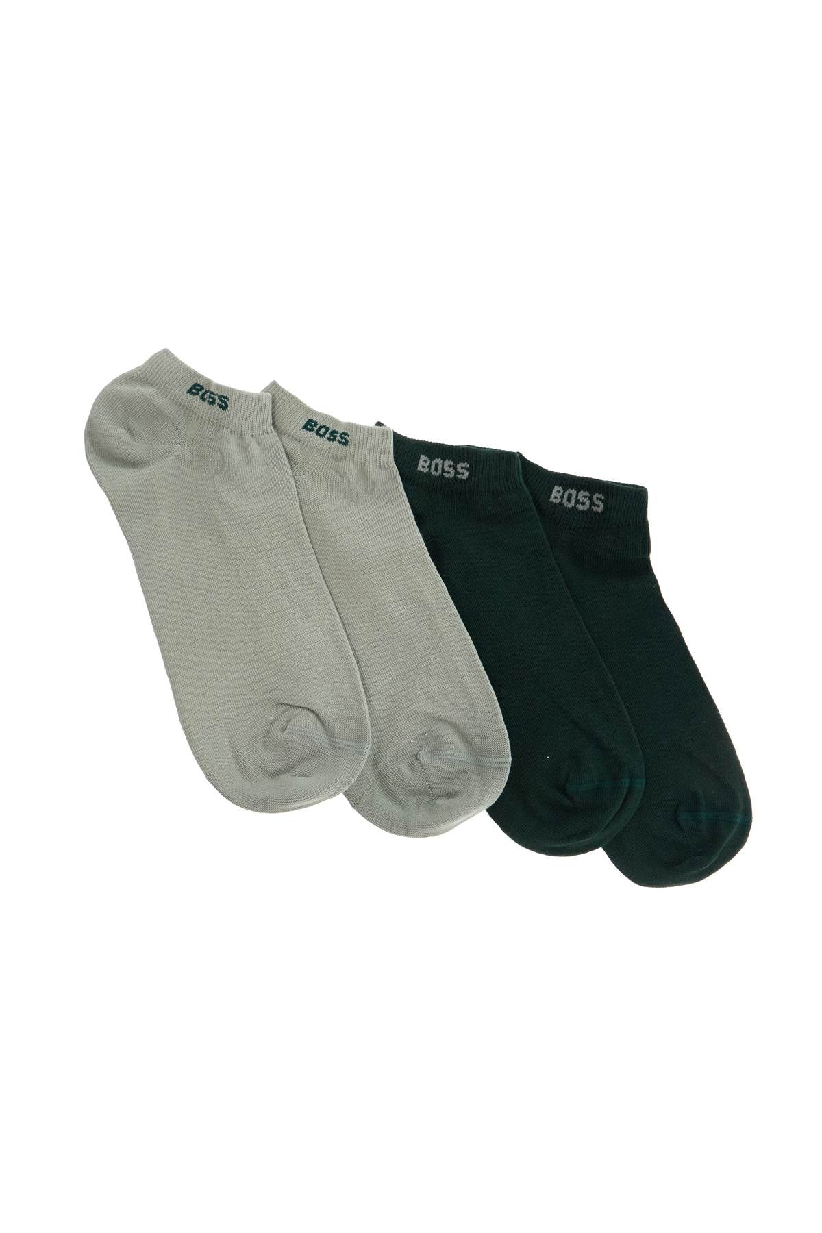 Boss light and dark green slim fit socks set of 2 cotton comfort