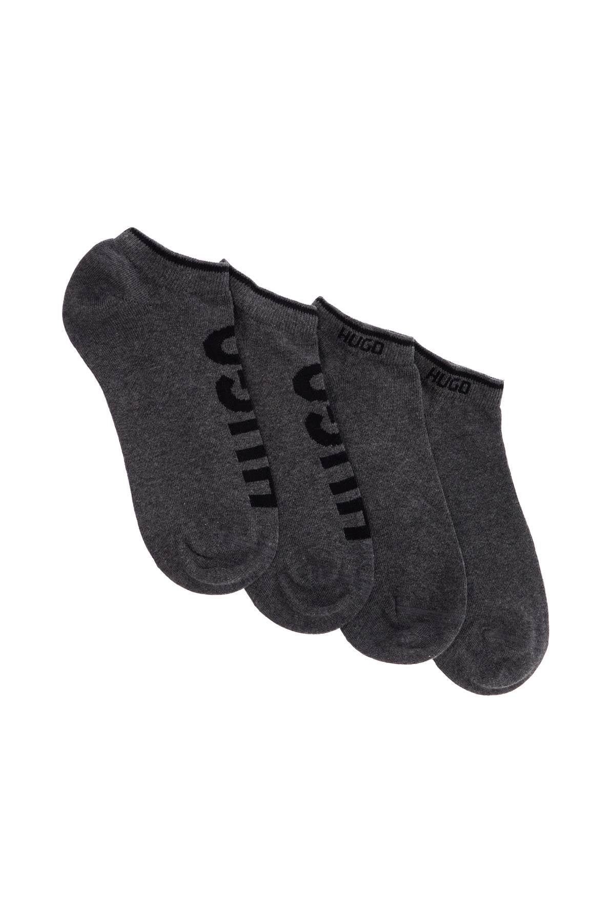 Hugo medium grey breathable slim fit socks with logo