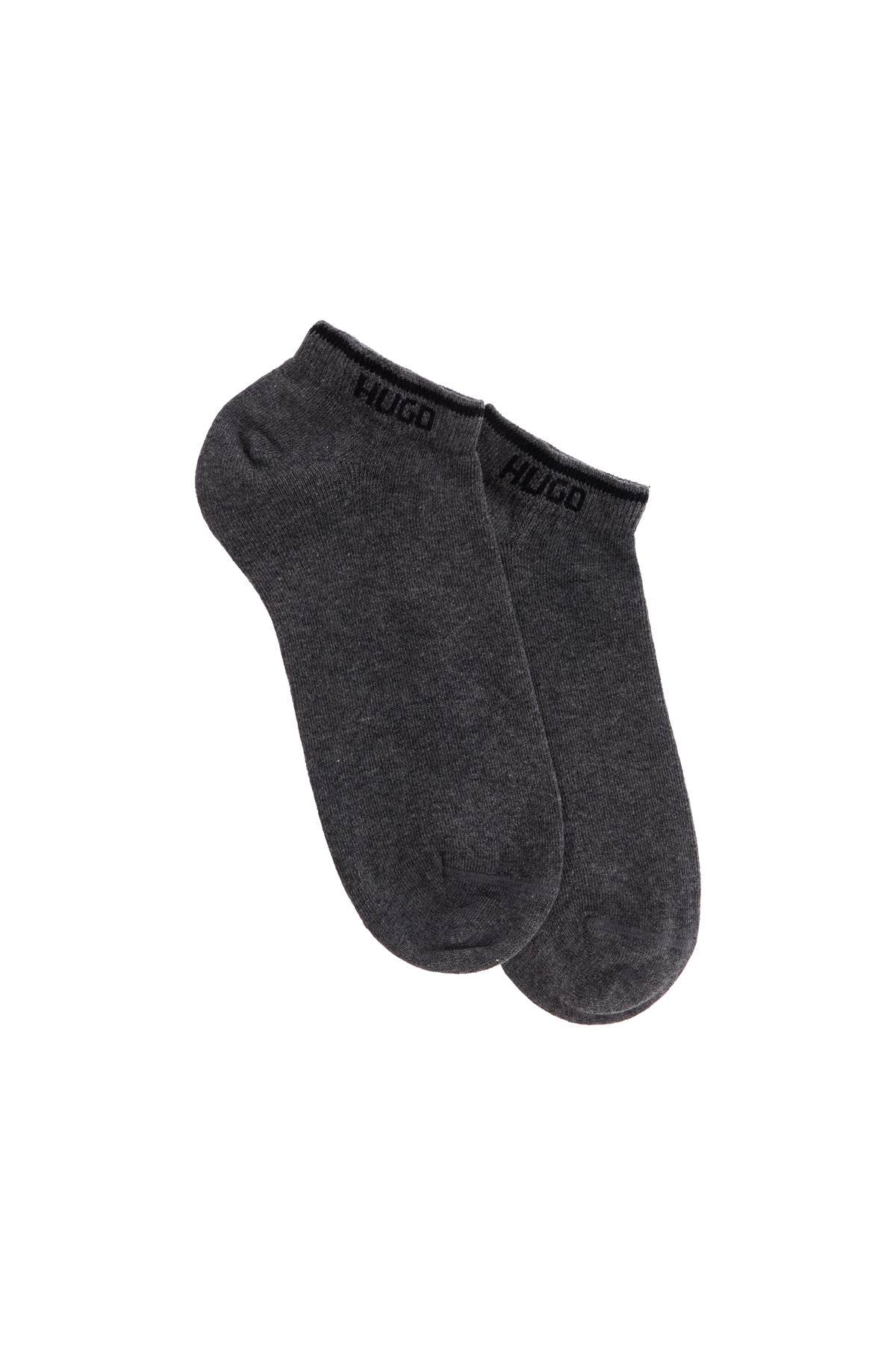 Hugo medium grey breathable slim fit socks with logo