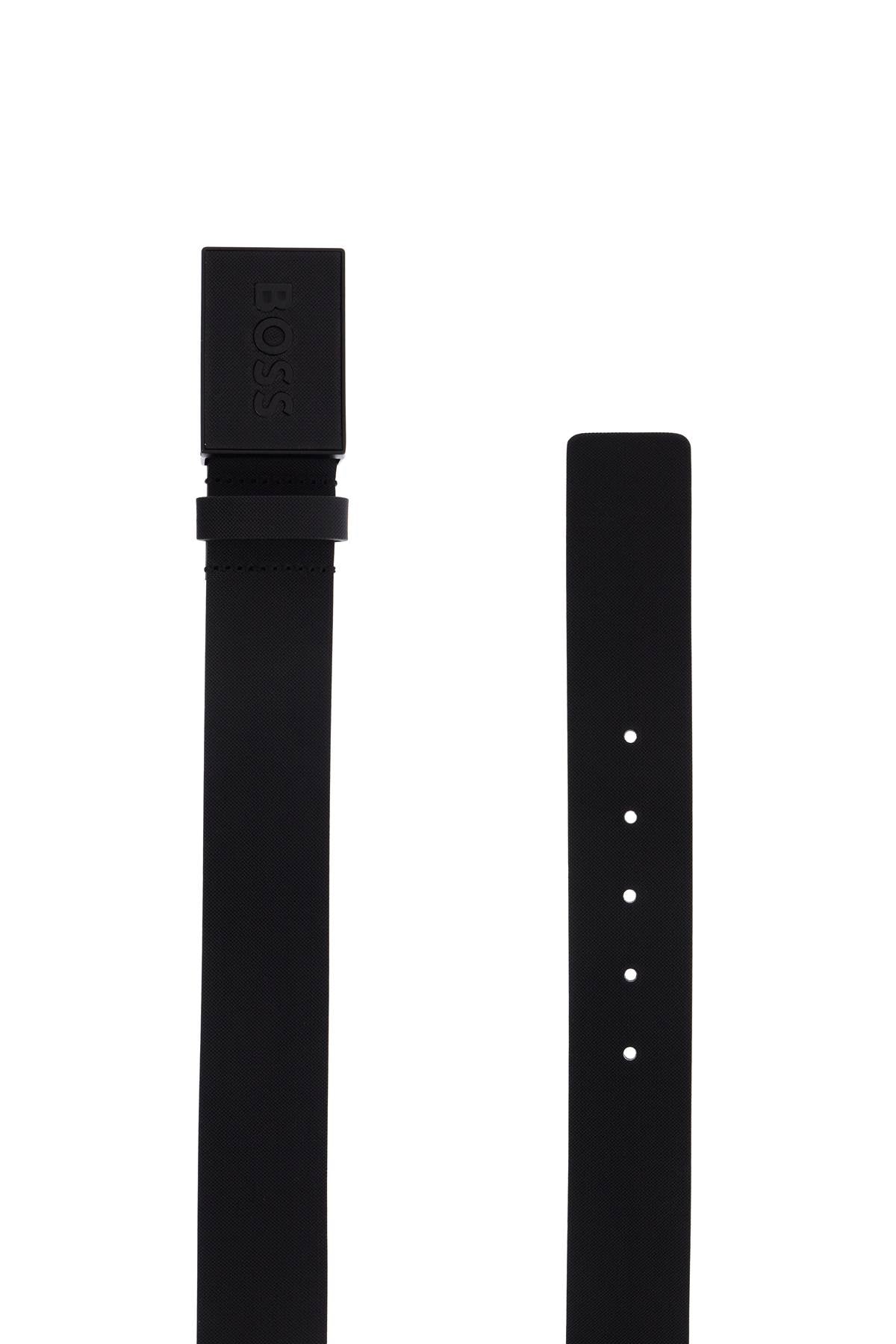 Boss elegant black synthetic belt icon-s1