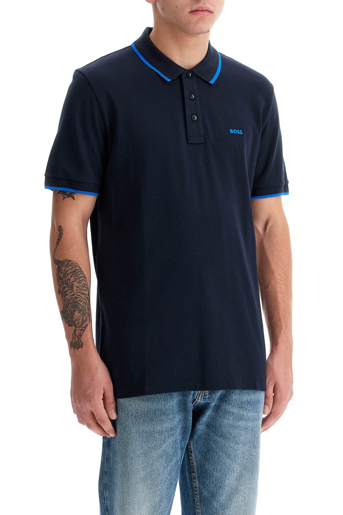 Boss "contrast trim parlay polo shirt