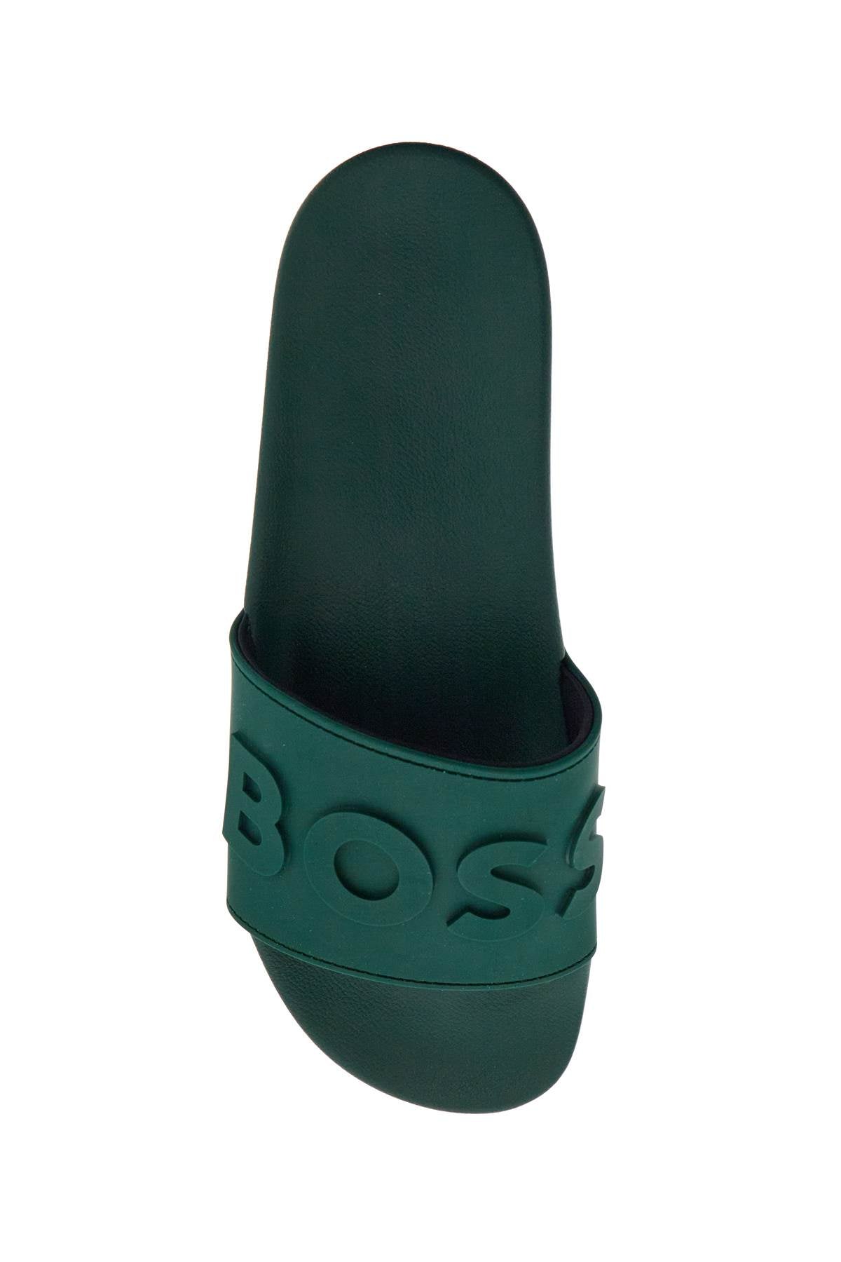 Boss ergonomic minimalist green slippers with rubber sole