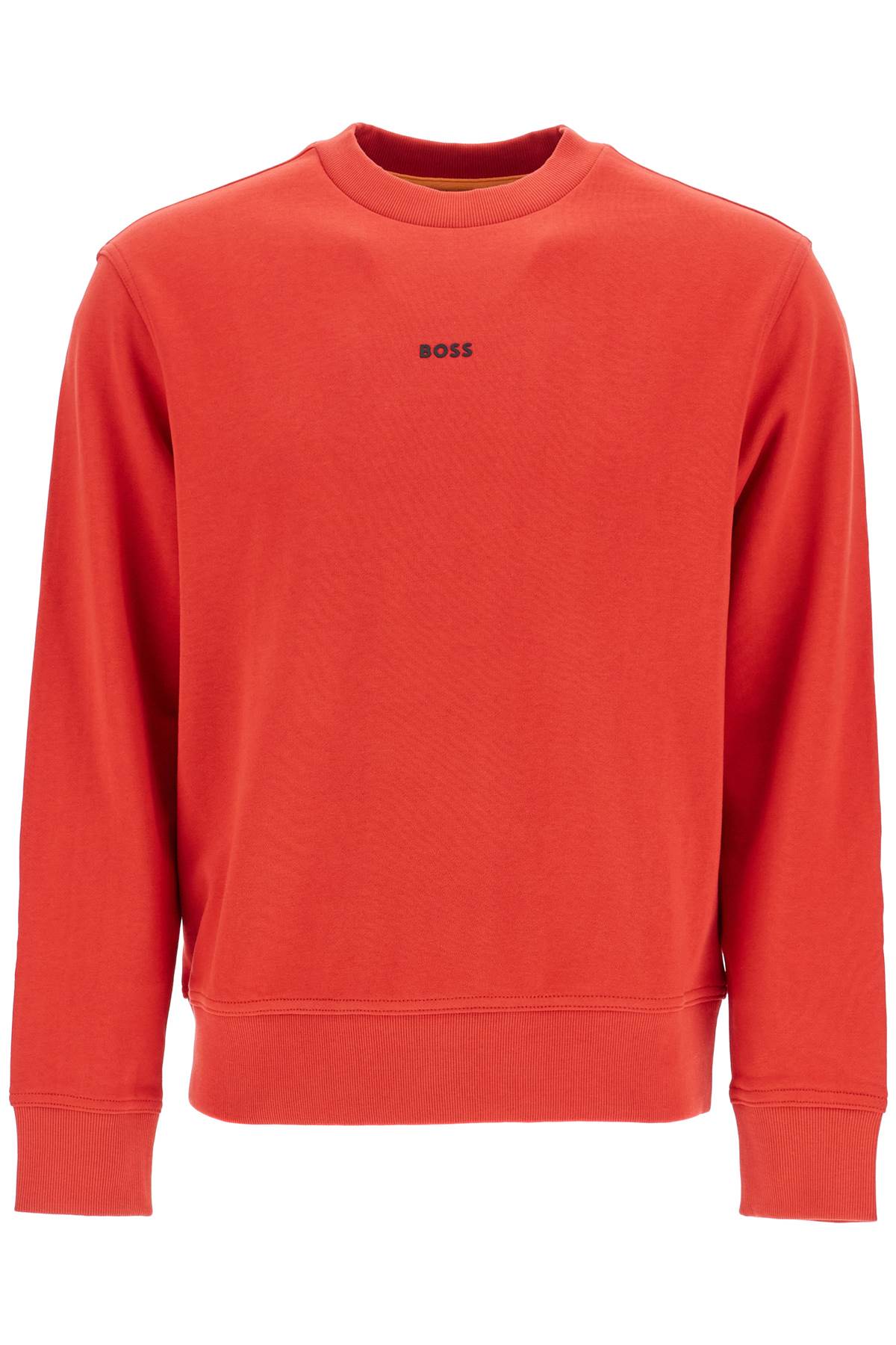 Boss medium red regular fit long sleeve crew neck sweatshirt