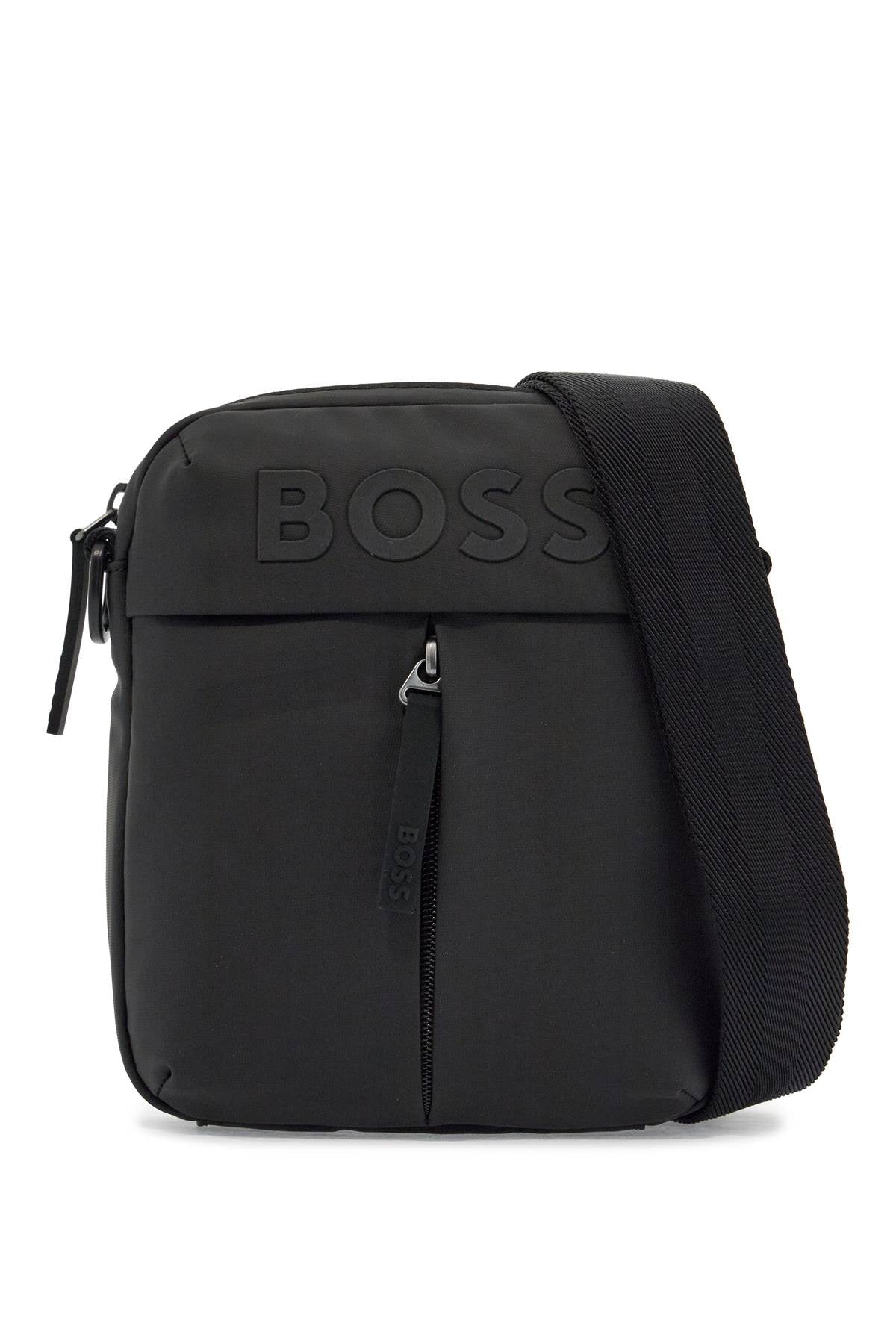 Boss compact black matte polyester bag with adjustable shoulder strap