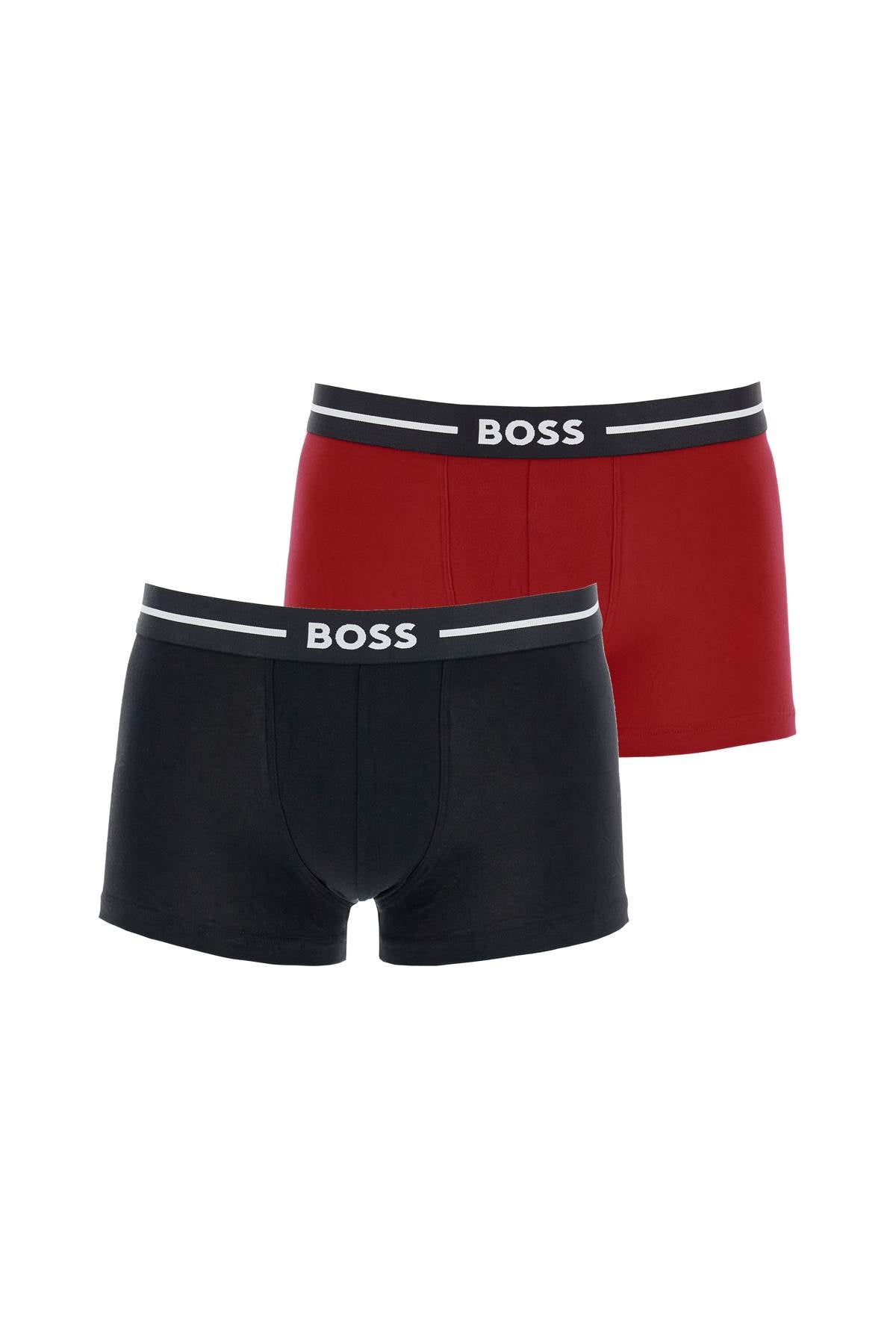 Boss boxer trunk slim fit cotton 3 pieces black and red