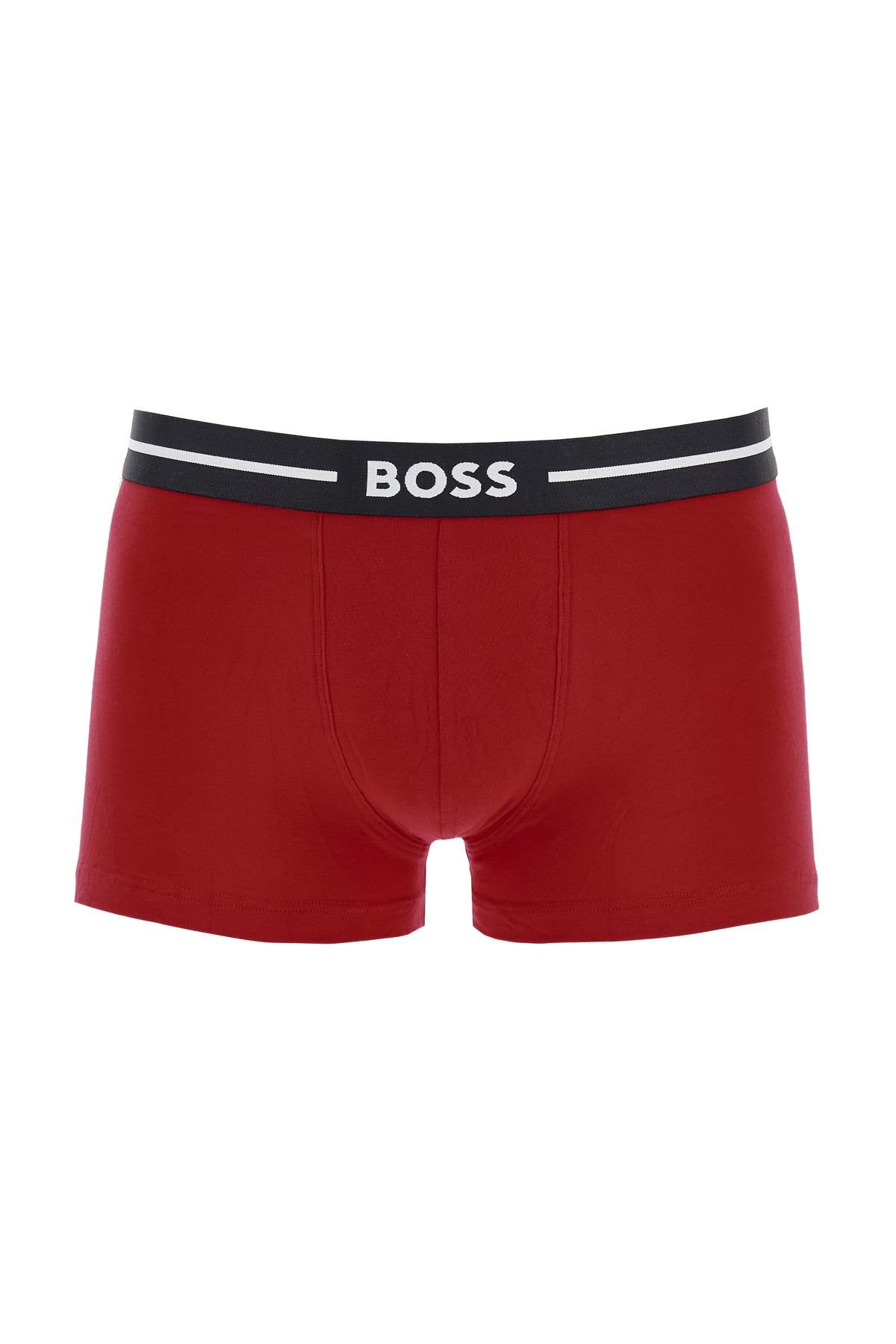 Boss boxer trunk slim fit cotton 3 pieces black and red