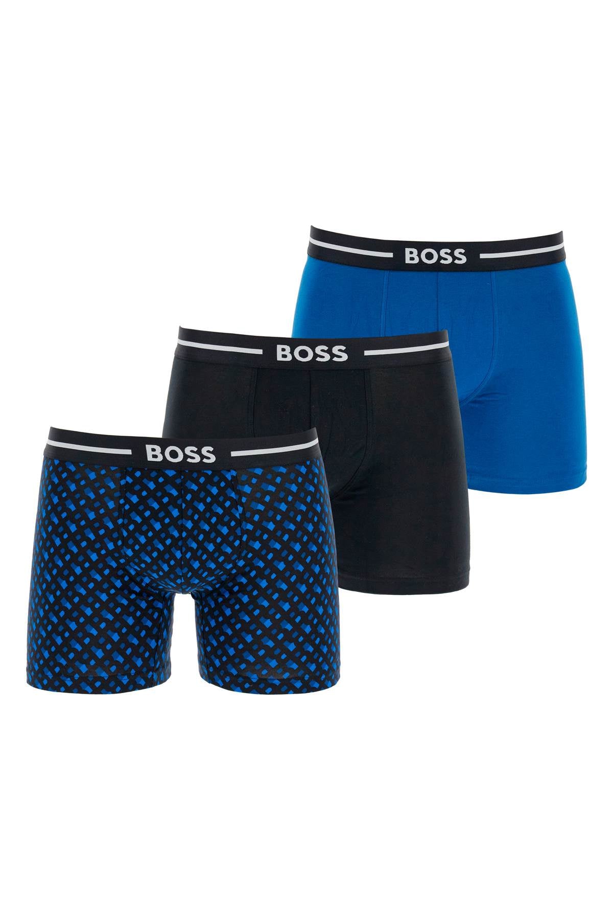 Boss men's multicolor cotton boxer with geometric design*** 3 pieces*** loose fit