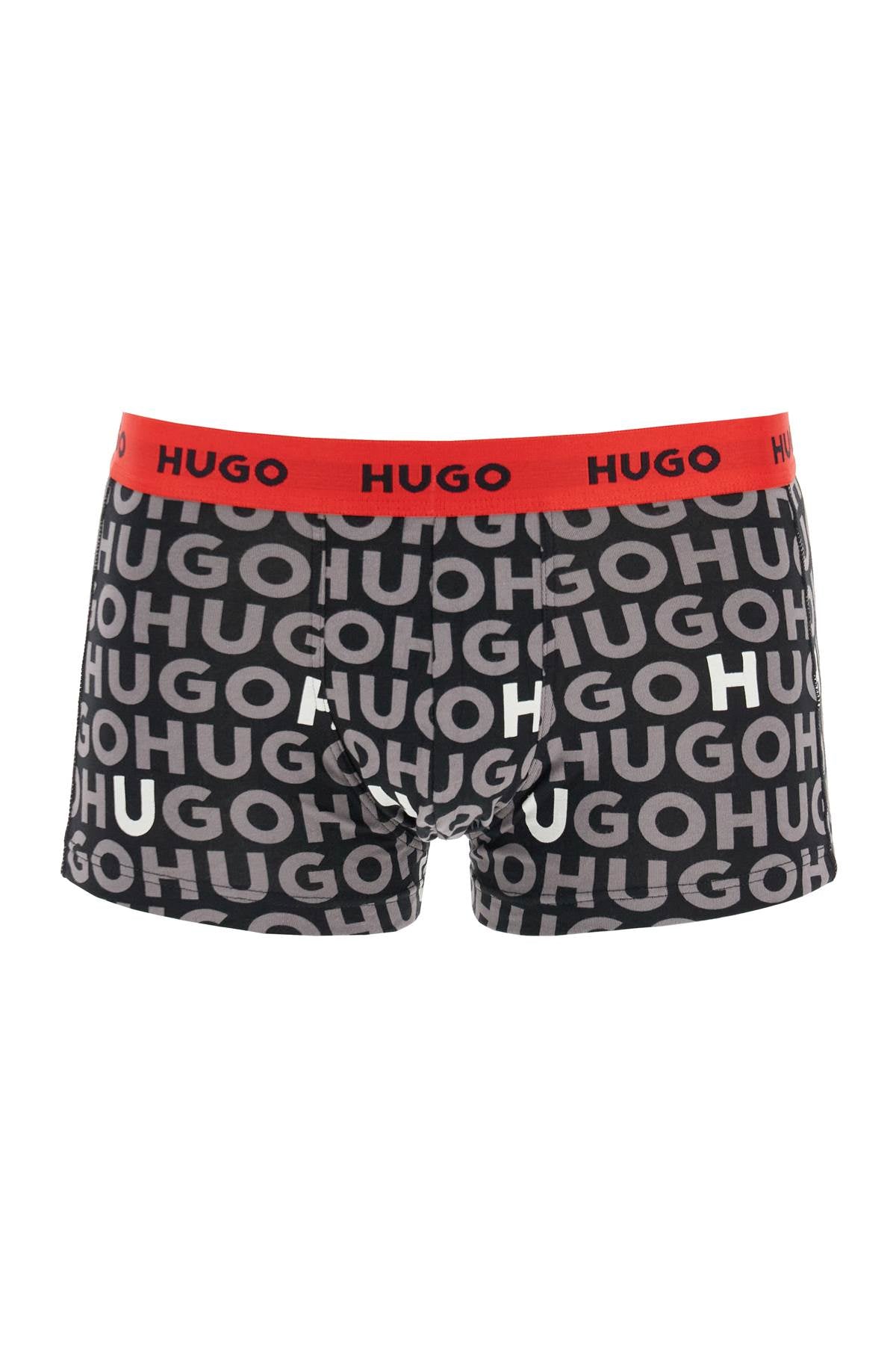 Hugo set di 3 boxer in cotone nero comodi con logo