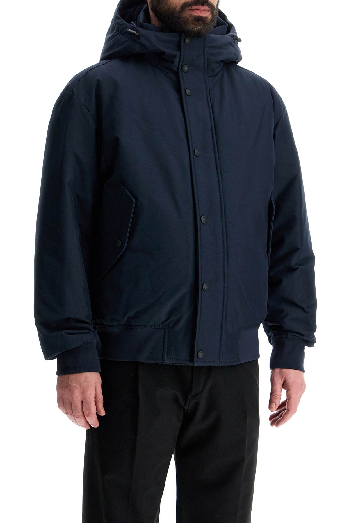 Boss dark blue adjustable hooded coat osis