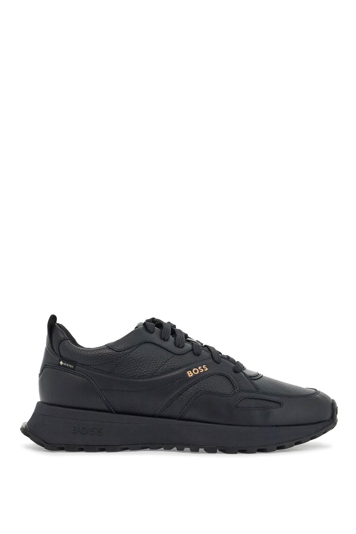 Boss dark blue leather sporty elegant sneakers