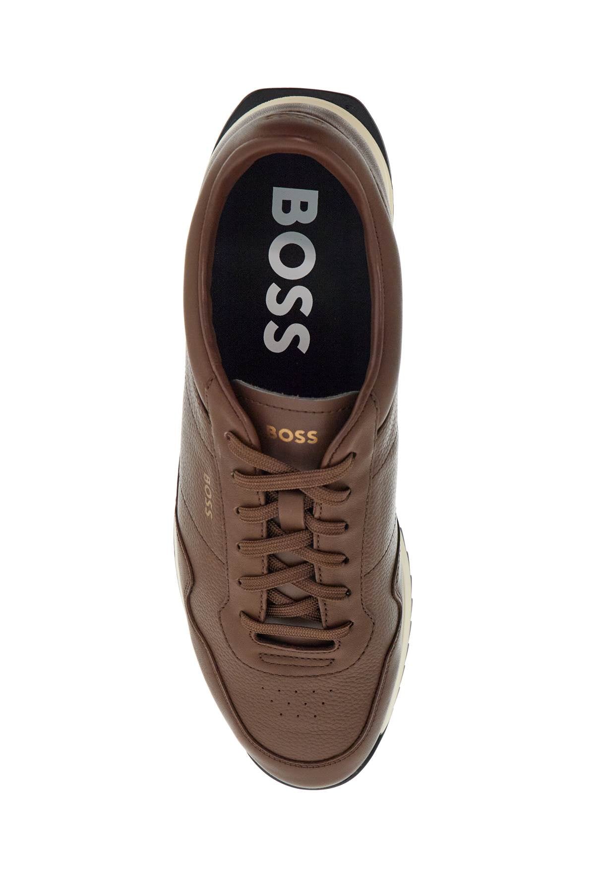 Boss dark brown breathable sneakers zayn_lowp_lttb