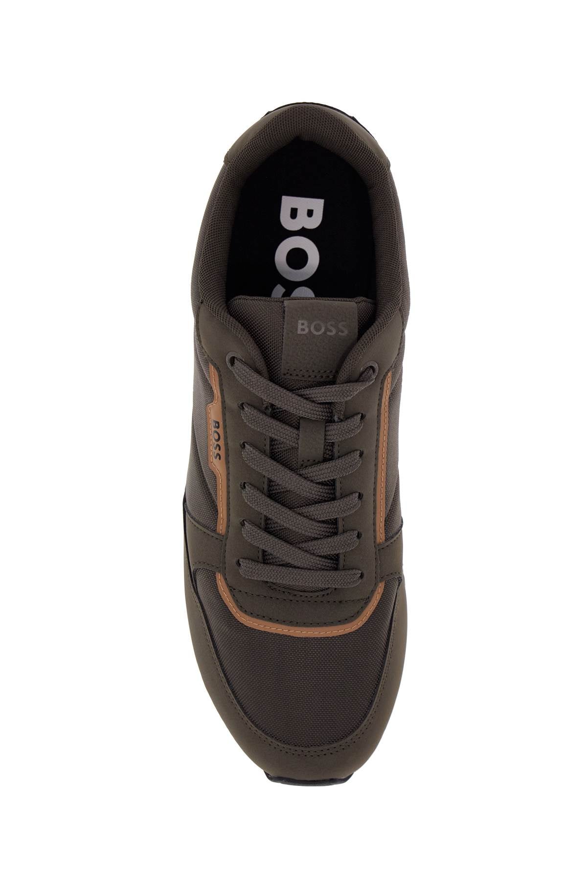 Boss contemporary breathable dark green sneakers for men