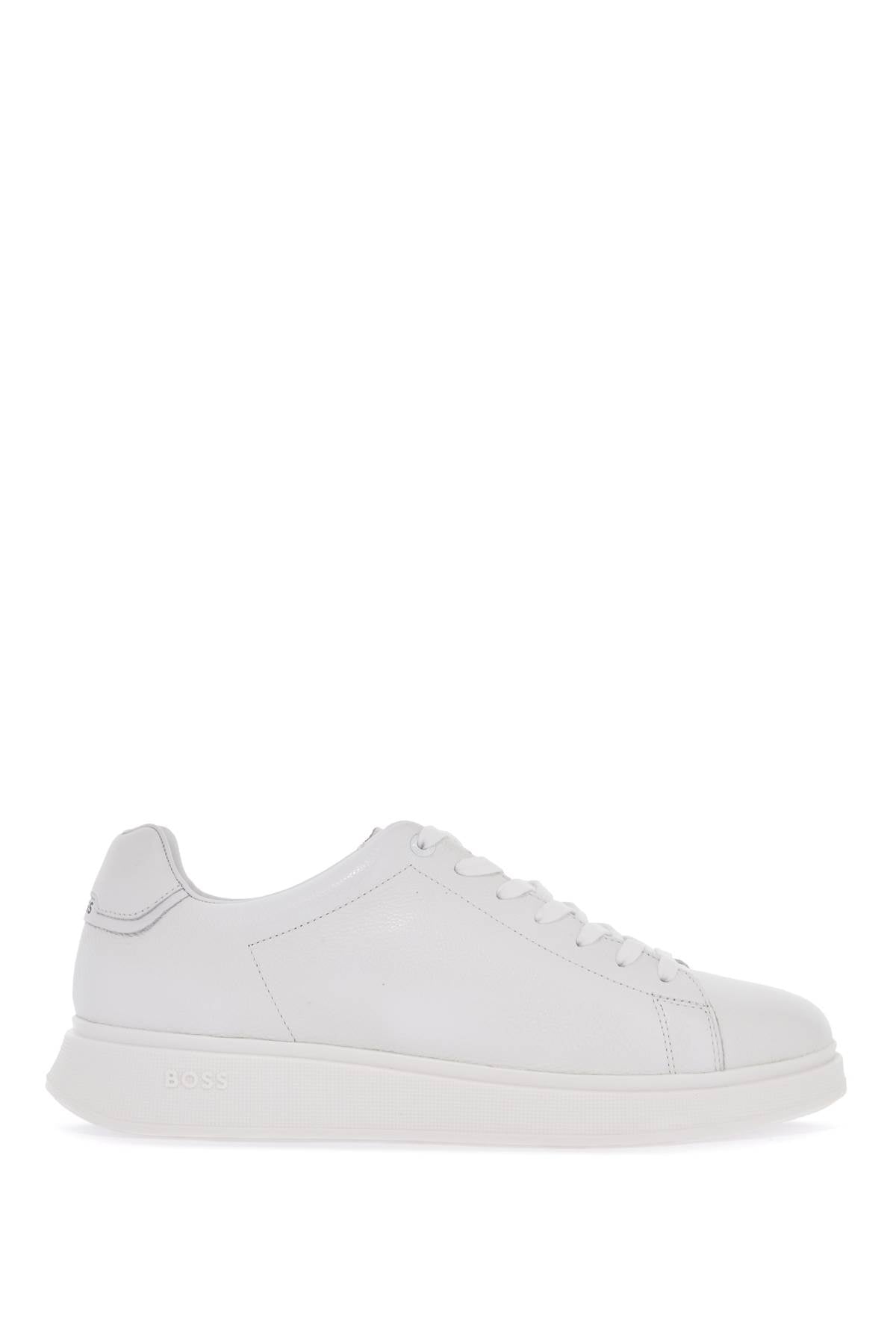 Boss men's sneakers bulton_runn_gr white leather with rubber sole