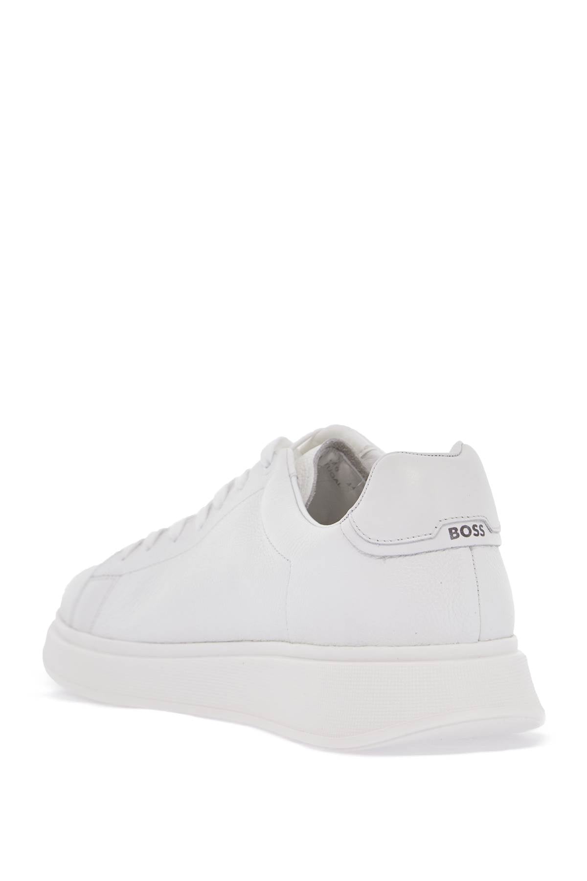 Boss men's sneakers bulton_runn_gr white leather with rubber sole